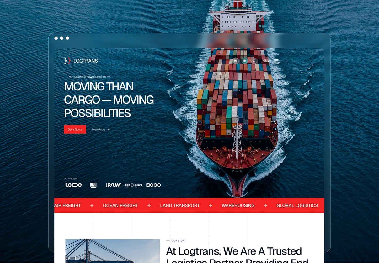 Logtrans - Freight and Logistics Website UI Figma Template