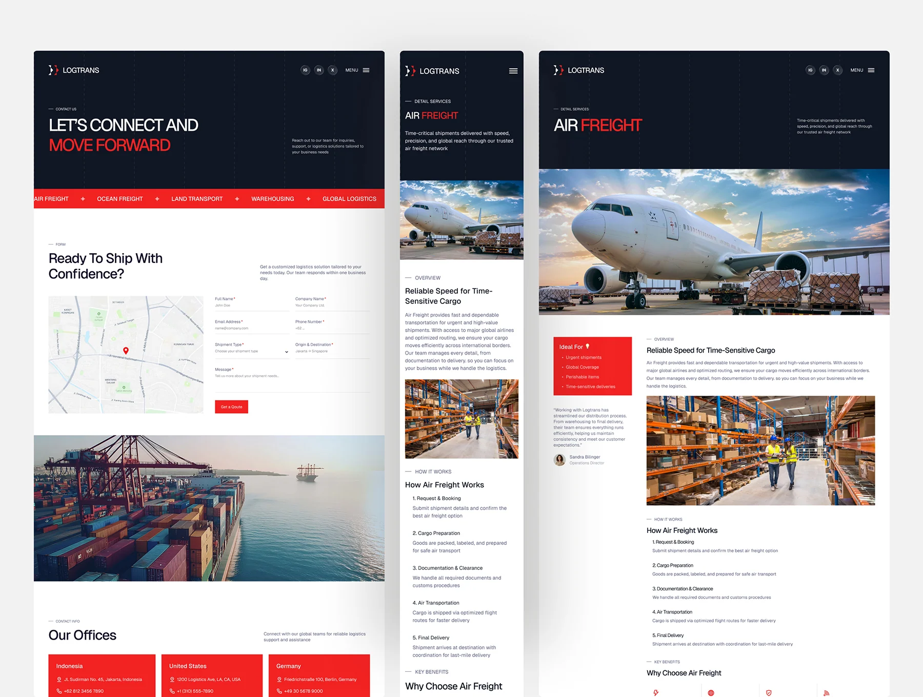 Logtrans - Freight and Logistics Website UI Figma Template