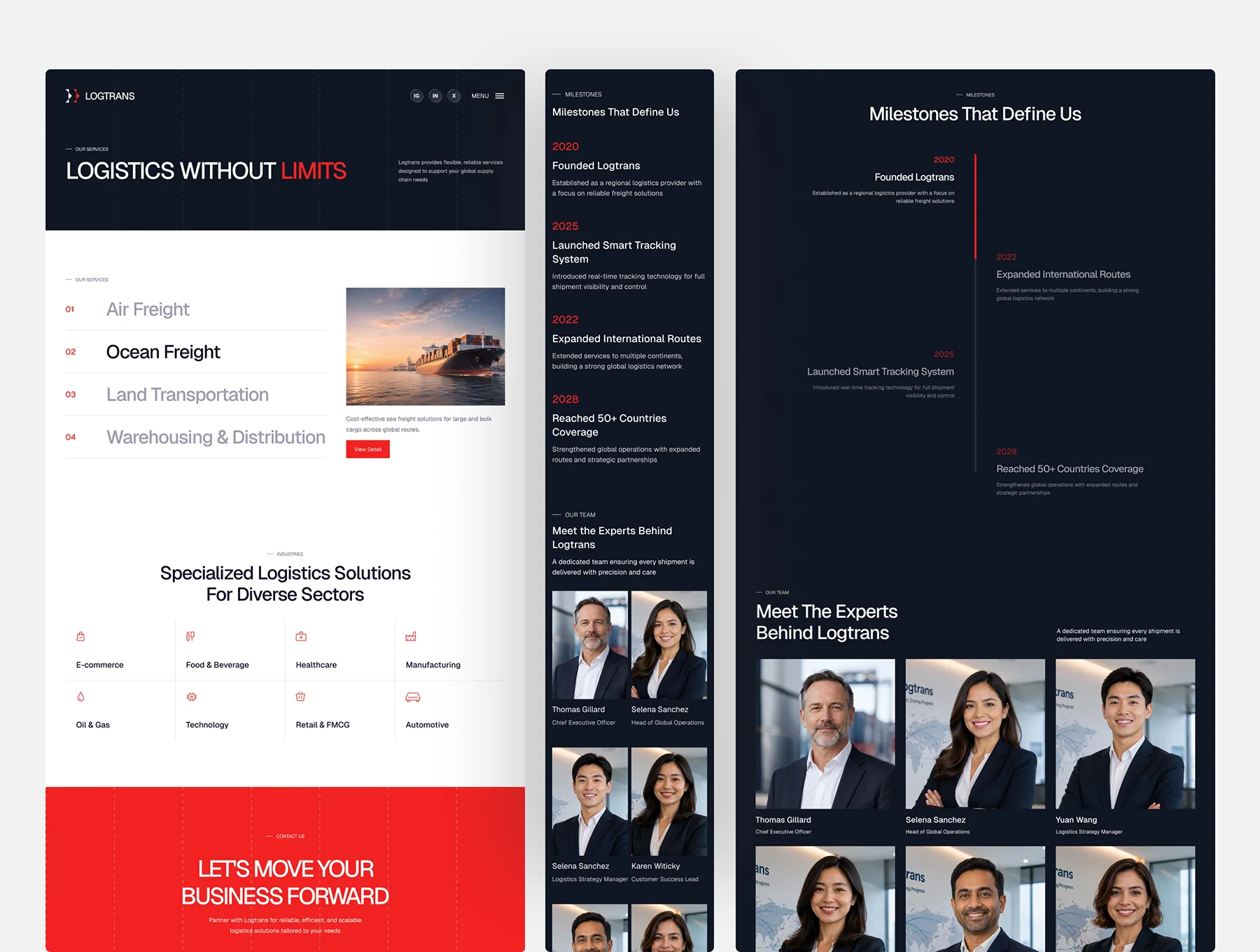 Logtrans - Freight and Logistics Website UI Figma Template 2