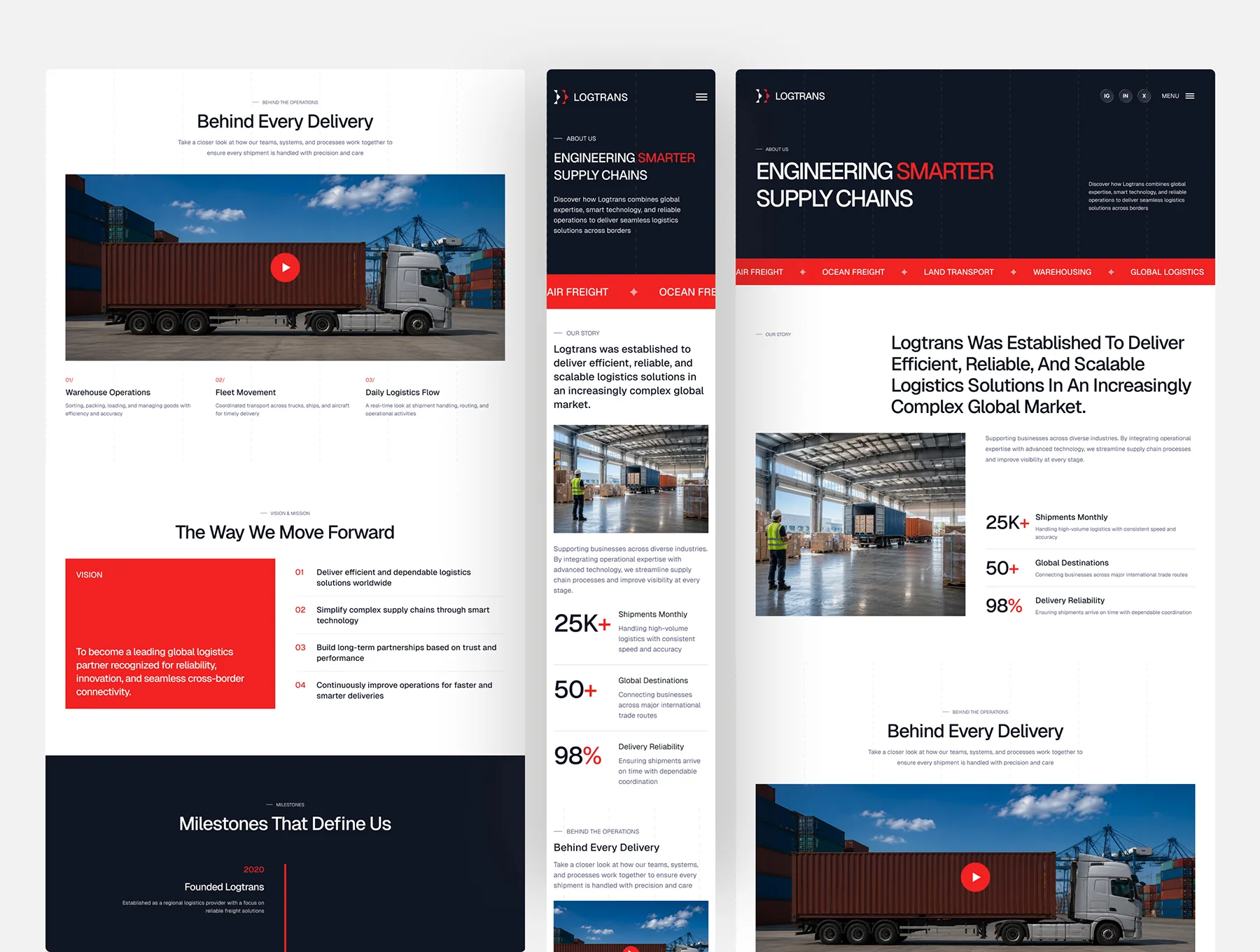 Logtrans - Freight and Logistics Website UI Figma Template 3