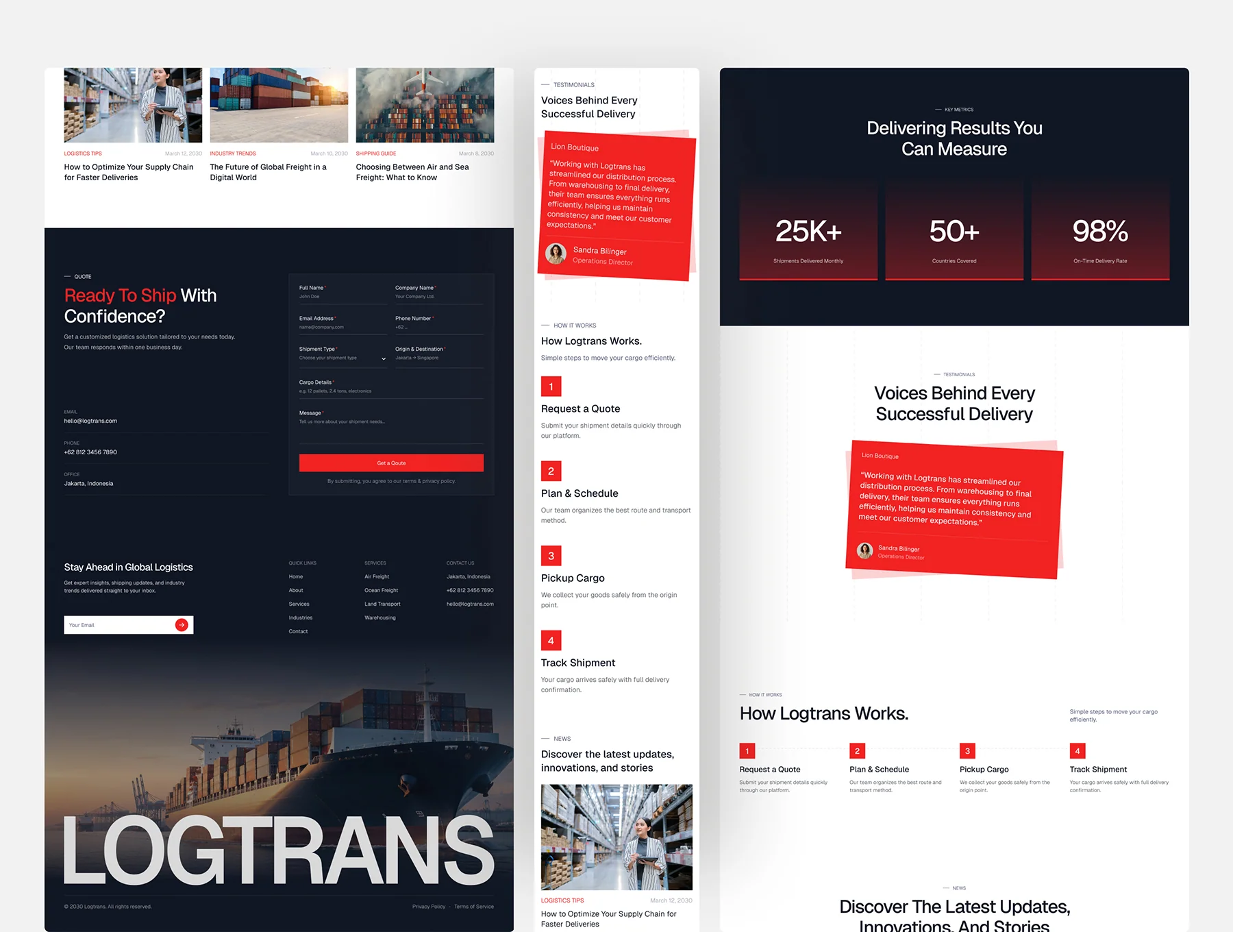 Logtrans - Freight and Logistics Website UI Figma Template 4
