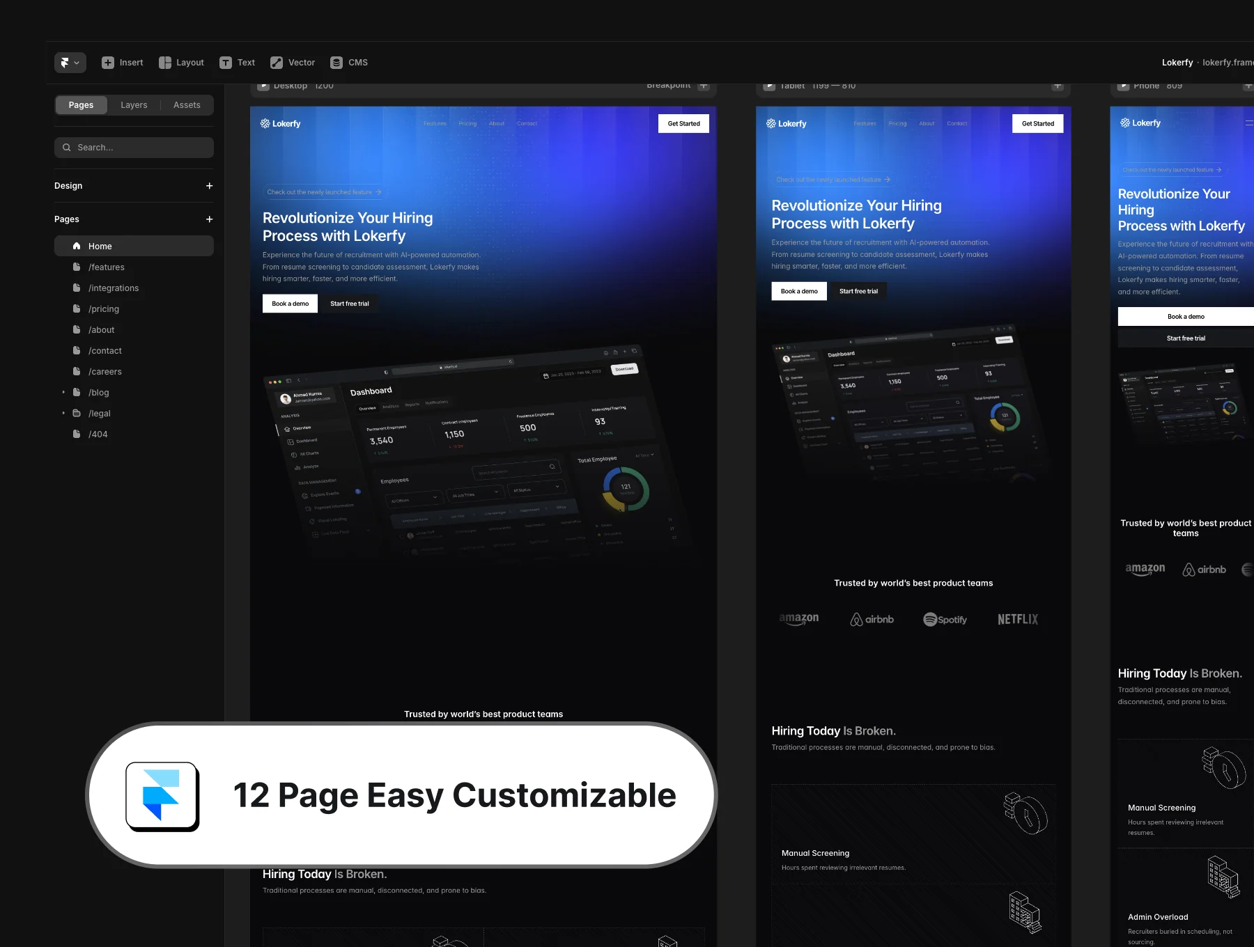 Lokerfy – HRM AI Recruitment Framer Template 4