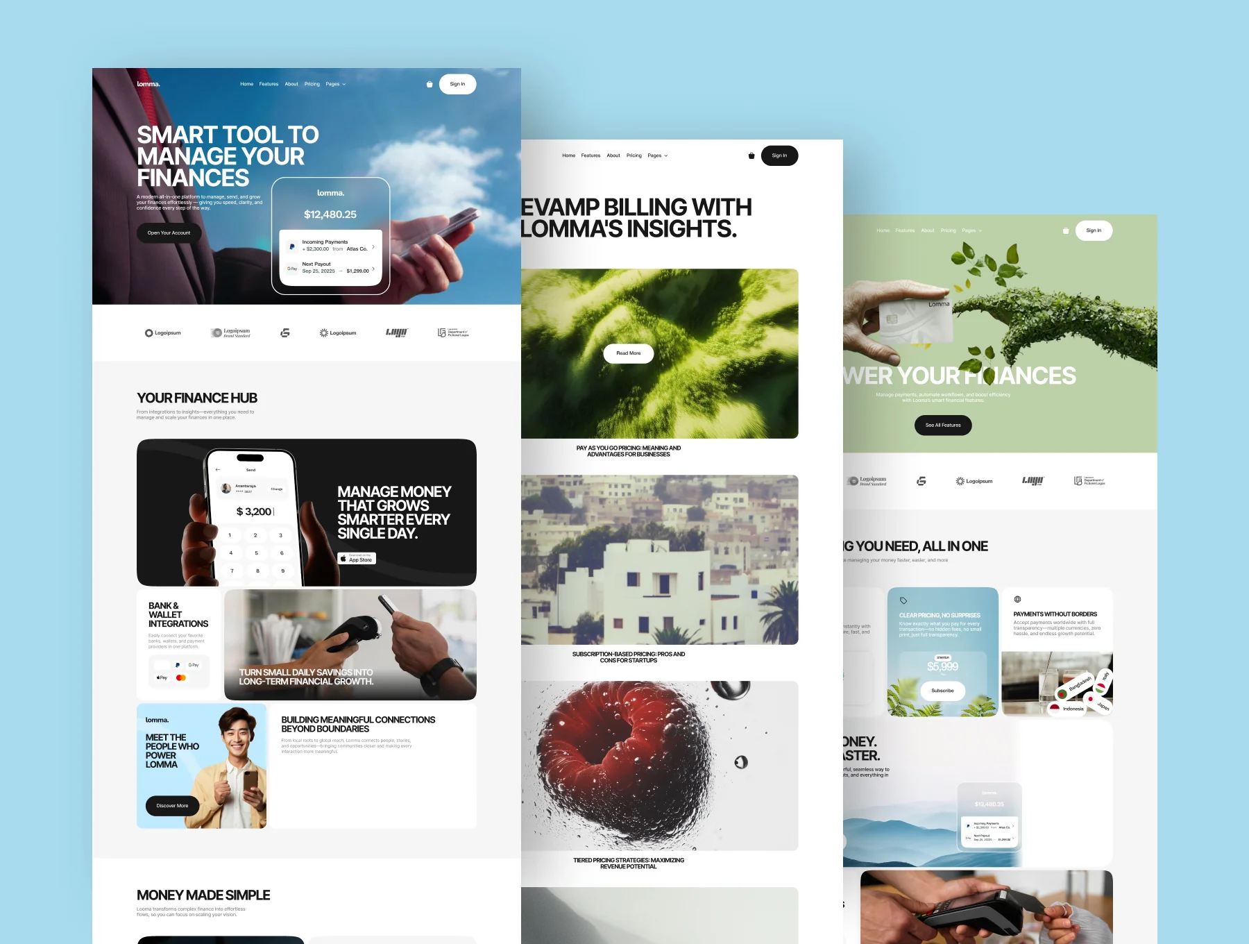 Lomma - Fintech/Payment SAAS Website
