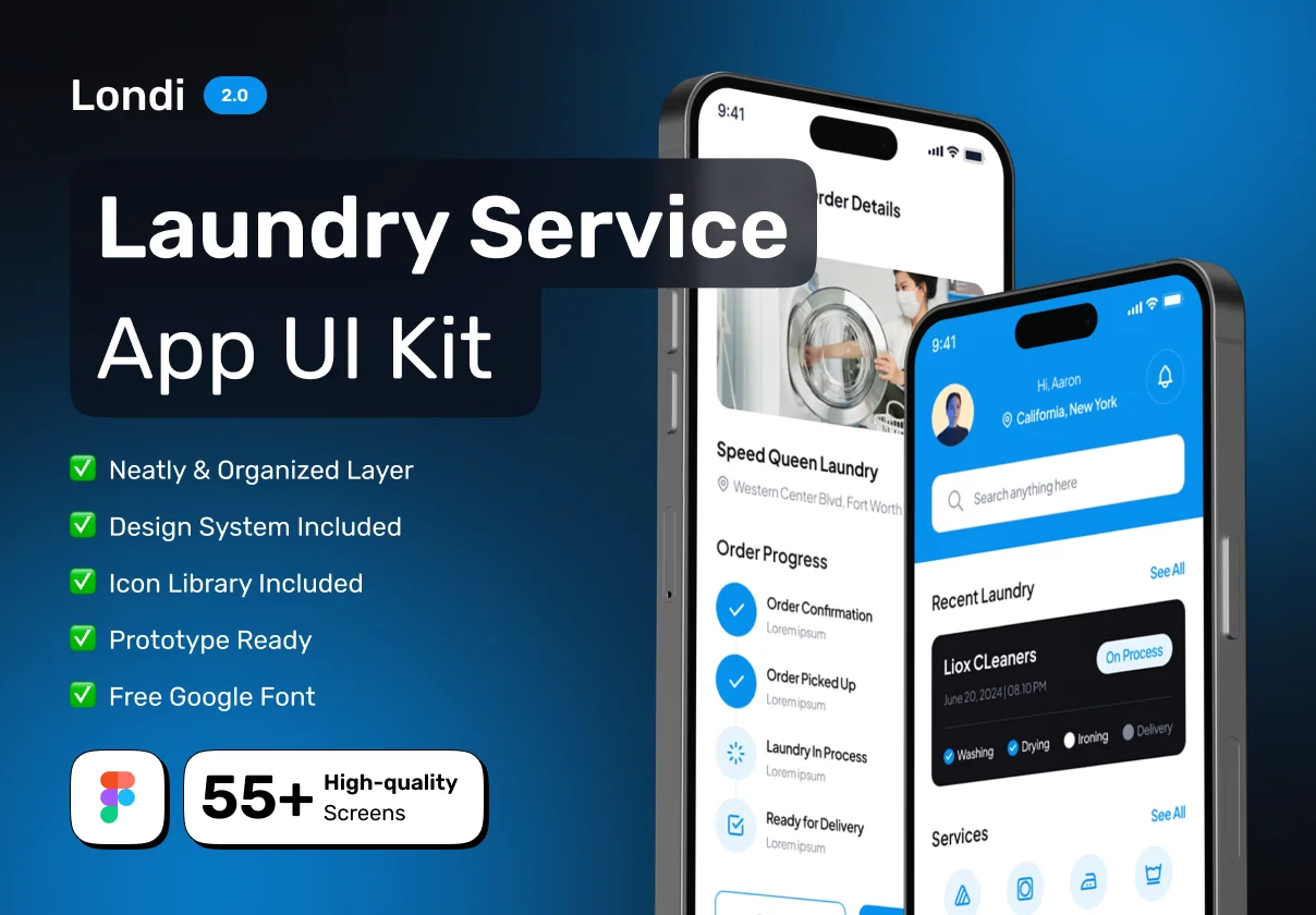 LONDI - Smart Laundry Service Mobile App UI Kit