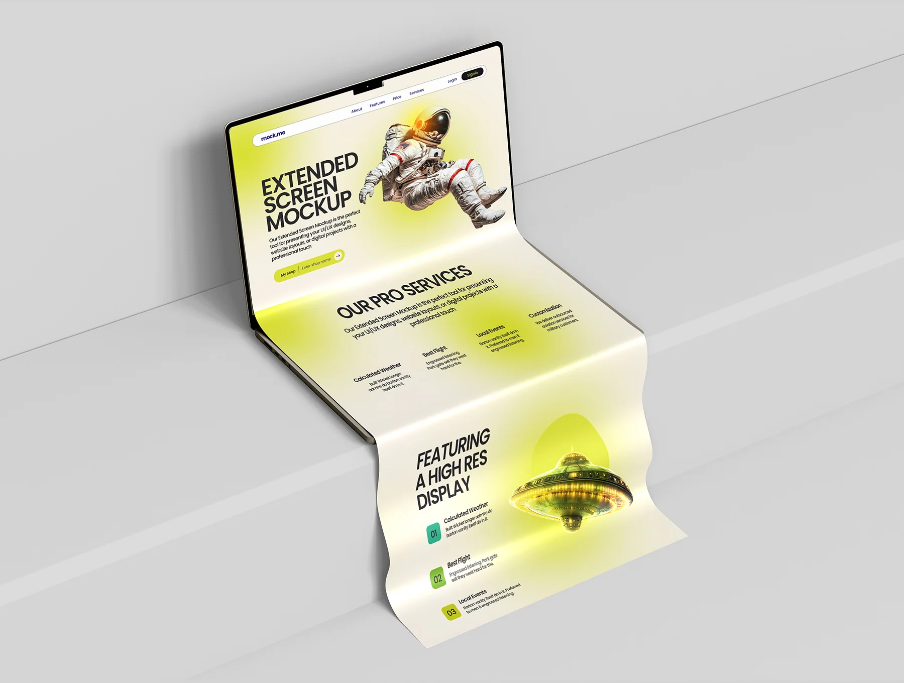 Long Scroll Extended Screen Macbook Mockup Set - 10 Scene 9