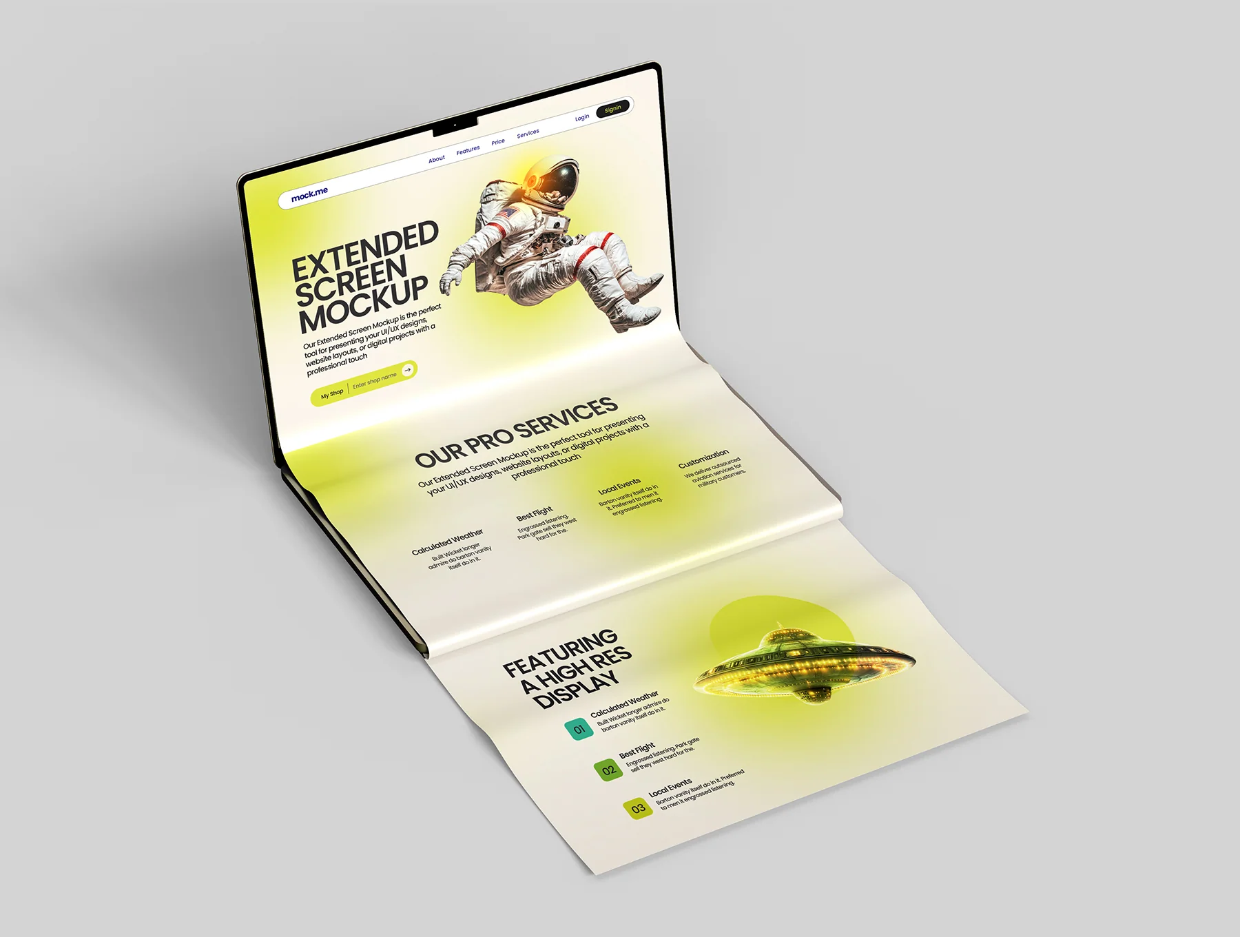 Long Scroll Extended Screen Macbook Mockup Set - 10 Scene 10