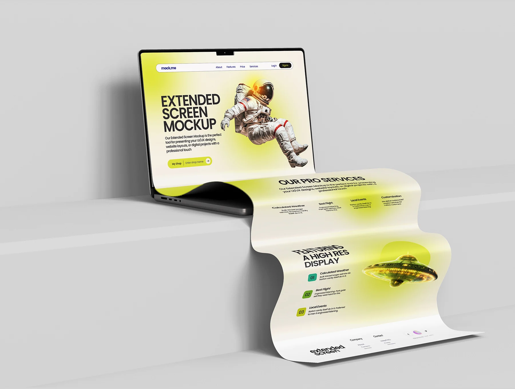 Long Scroll Extended Screen Macbook Mockup Set - 10 Scene 2