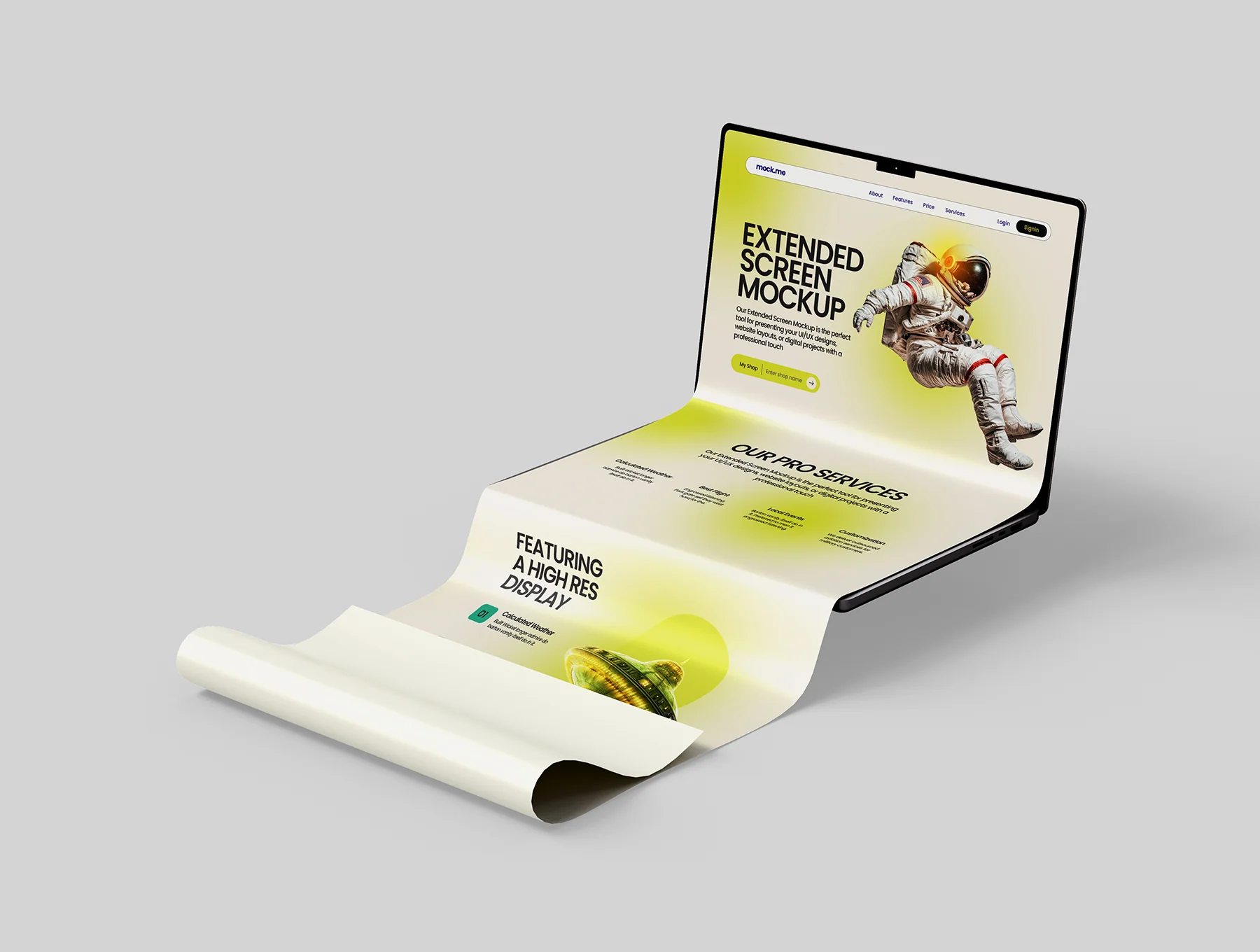 Long Scroll Extended Screen Macbook Mockup Set - 10 Scene 6