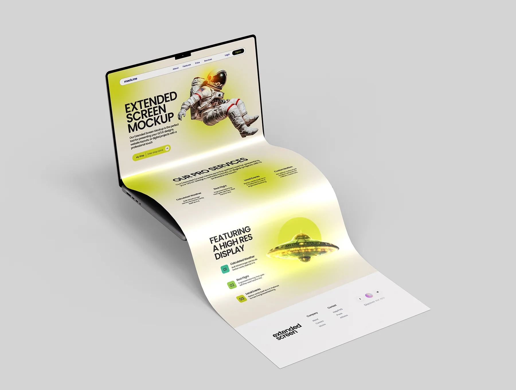 Long Scroll Extended Screen Macbook Mockup Set - 10 Scene 7