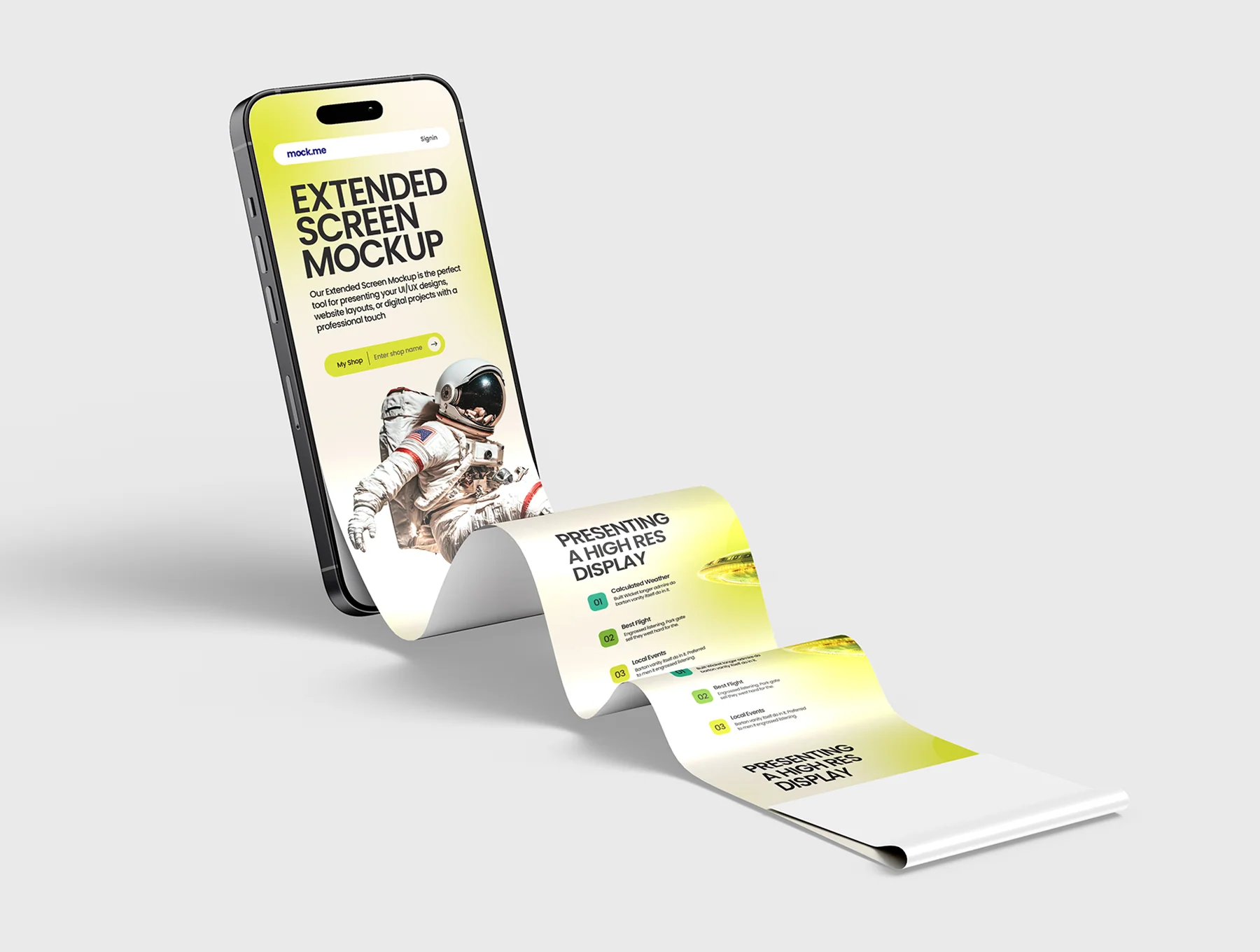 iPhone 16 Pro Long Scroll Mockup Set - 10 Scene 10