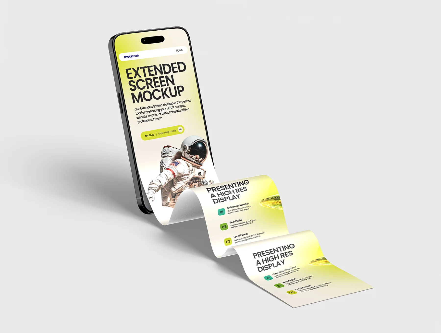 iPhone 16 Pro Long Scroll Mockup Set - 10 Scene