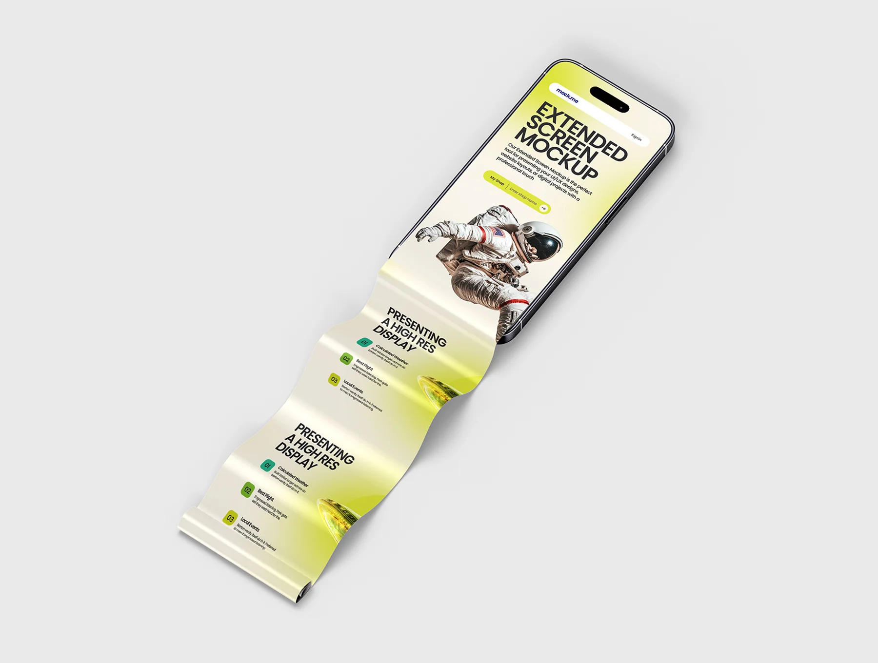 iPhone 16 Pro Long Scroll Mockup Set - 10 Scene 7