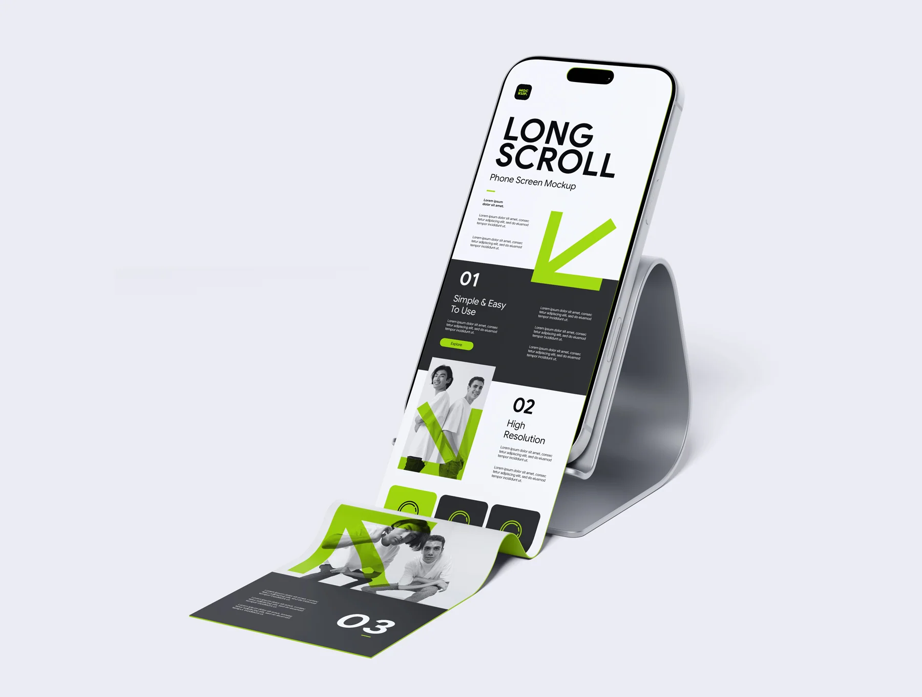 Long Scroll Phone Screen Mockup 4
