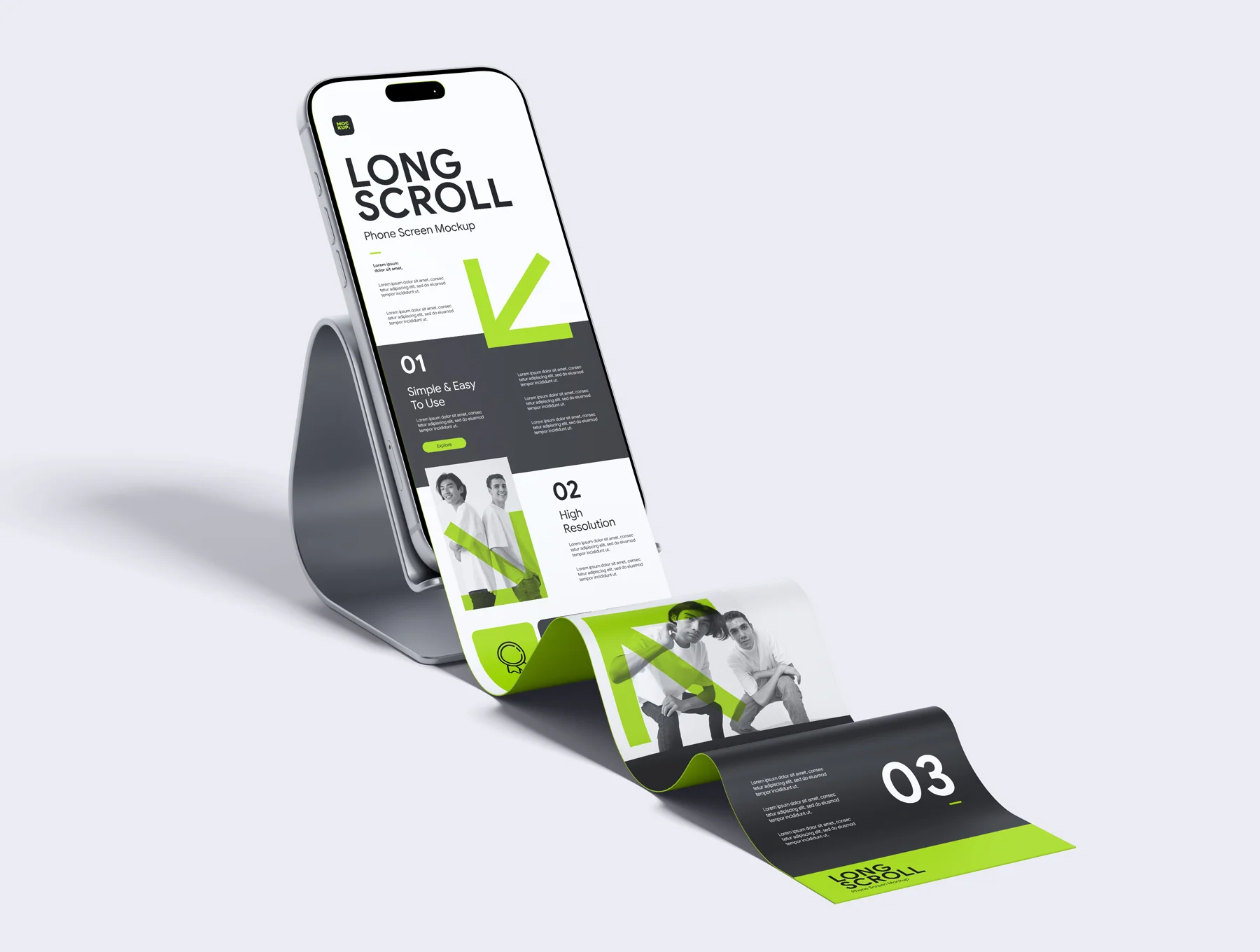 Long Scroll Phone Screen Mockup 5