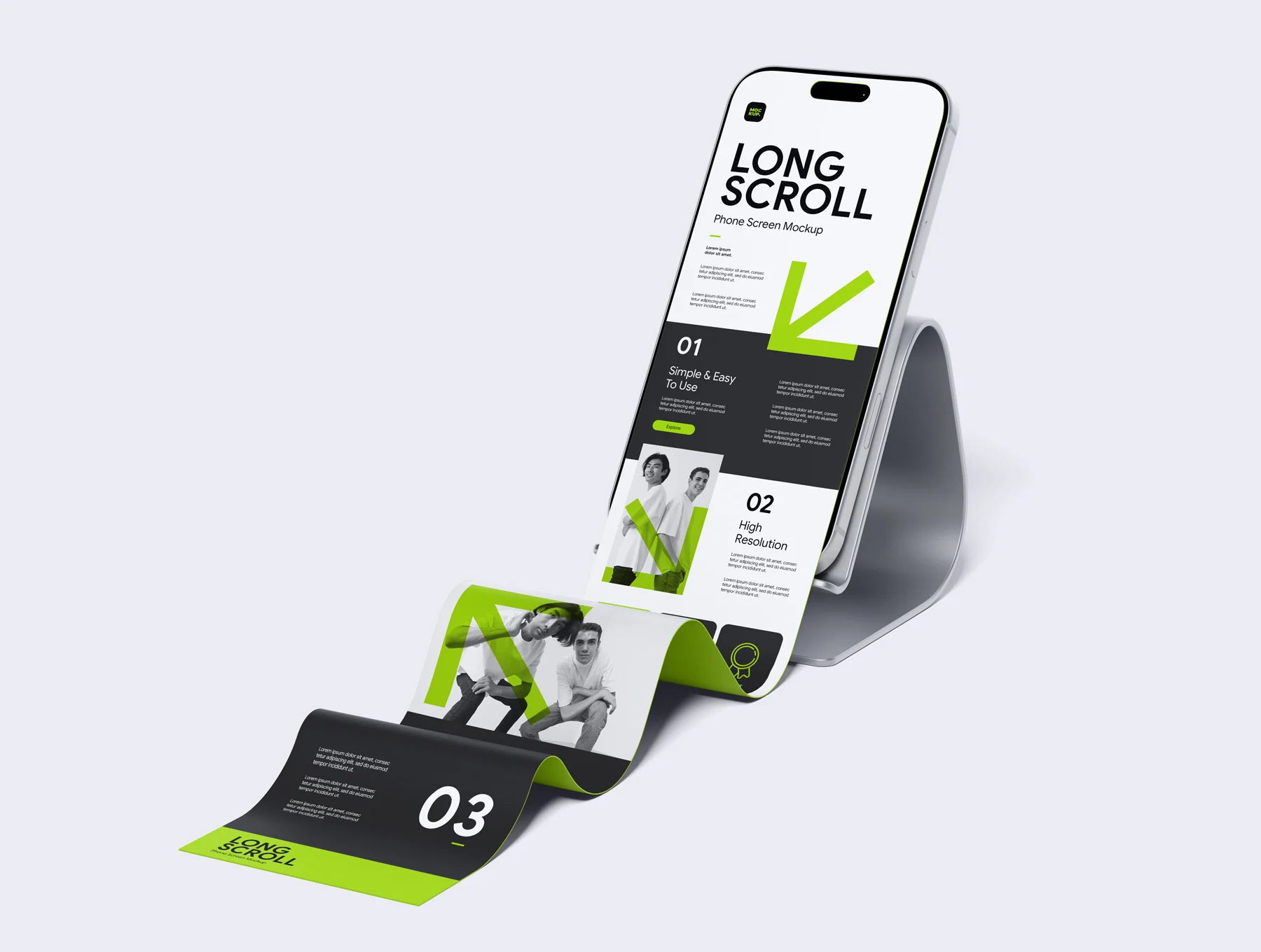 Long Scroll Phone Screen Mockup 6