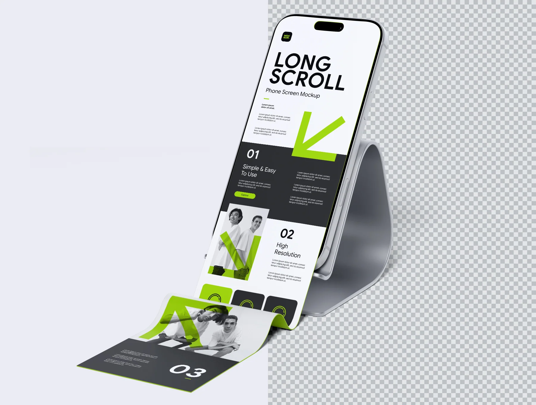 Long Scroll Phone Screen Mockup 8