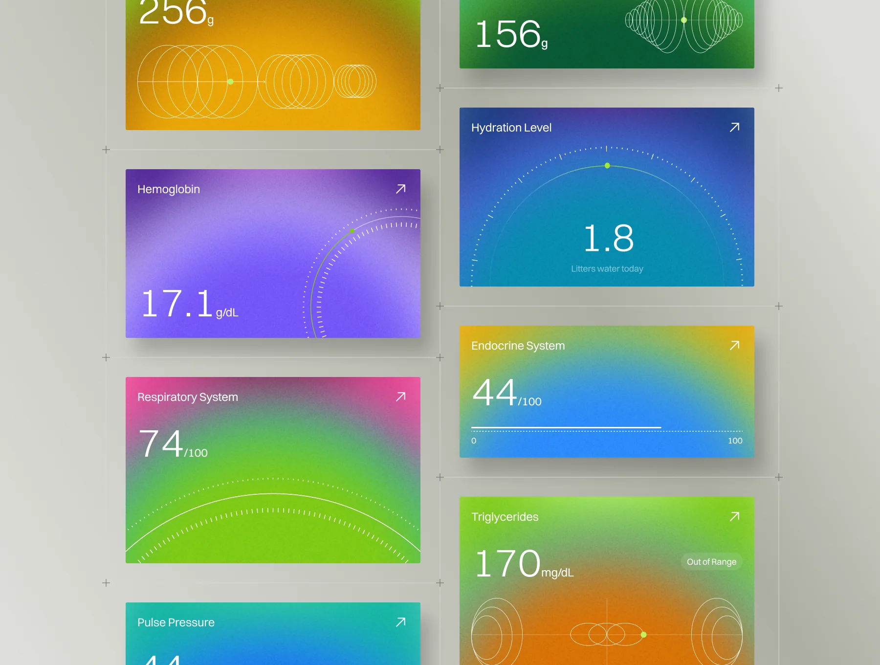 Longevity Health Cards UI Kit – 50 Premium Biomarker Components 5