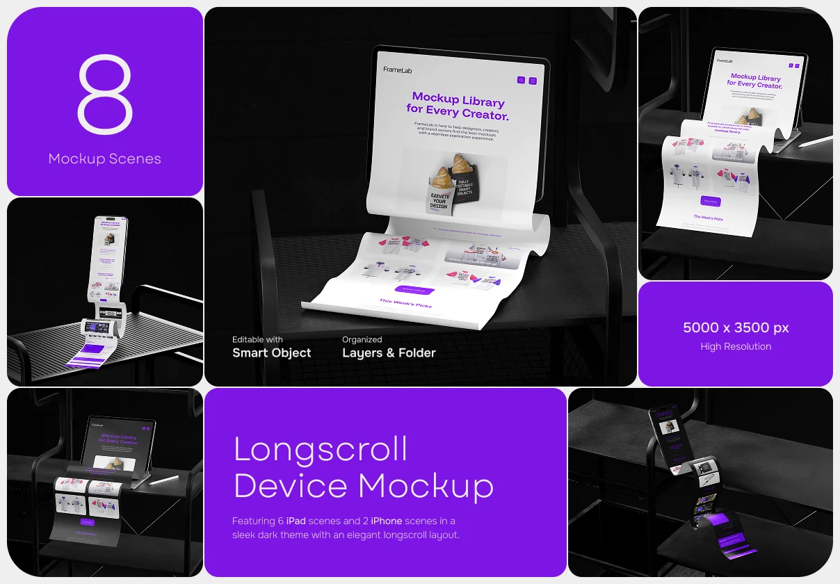 Longscroll Device Mockup – Mobile Display