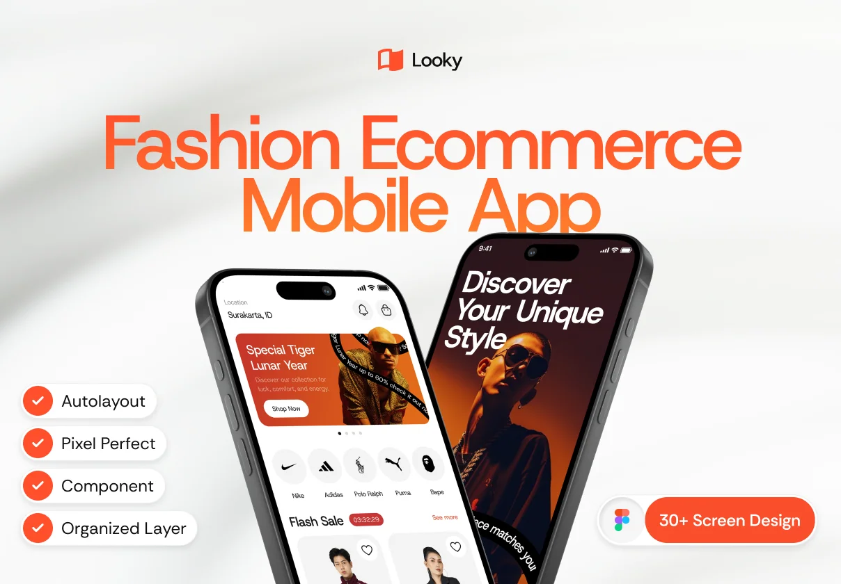 Looky – E-commerce mobile UI Kit