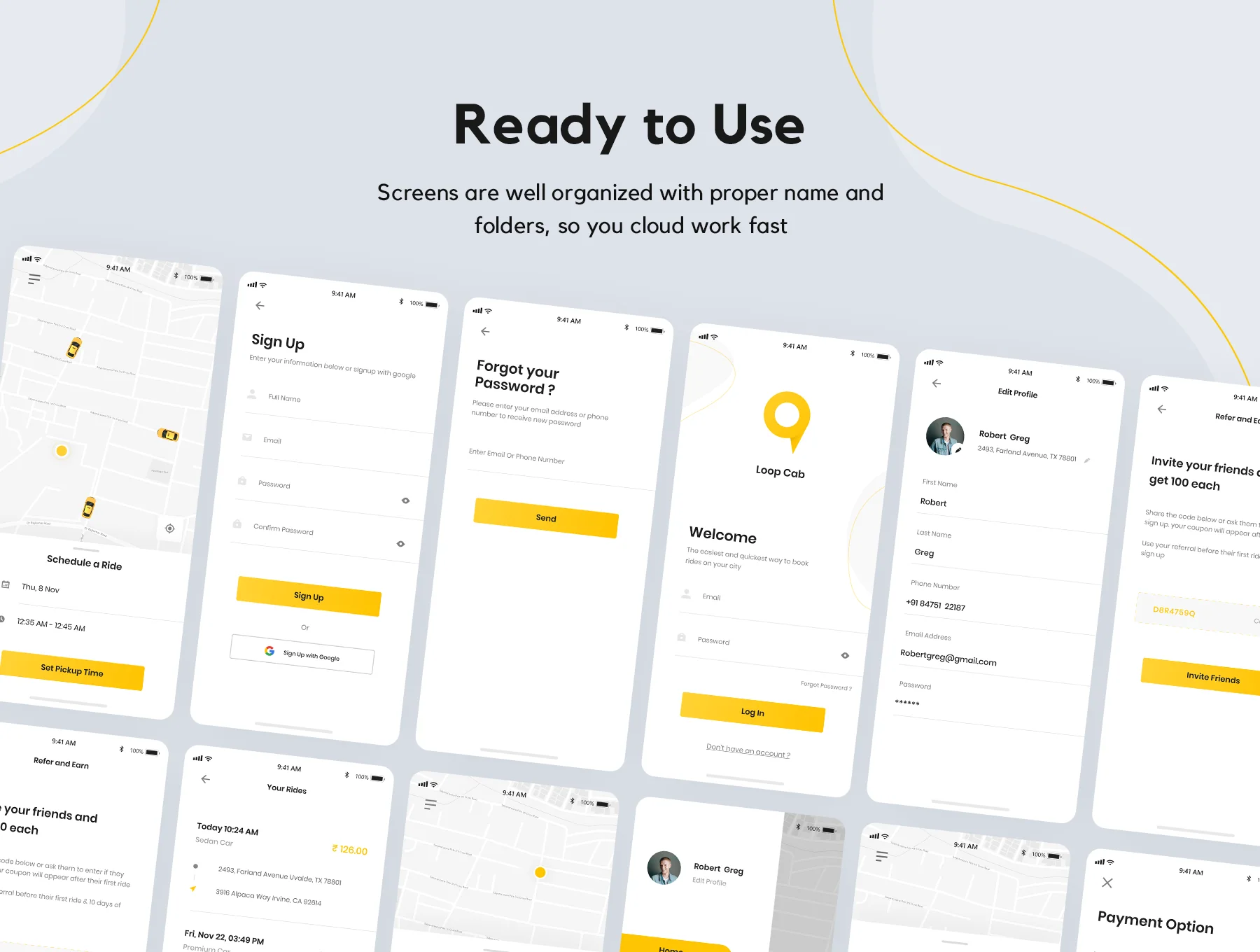 Loop Cab - Cab Booking App UI Kit 4
