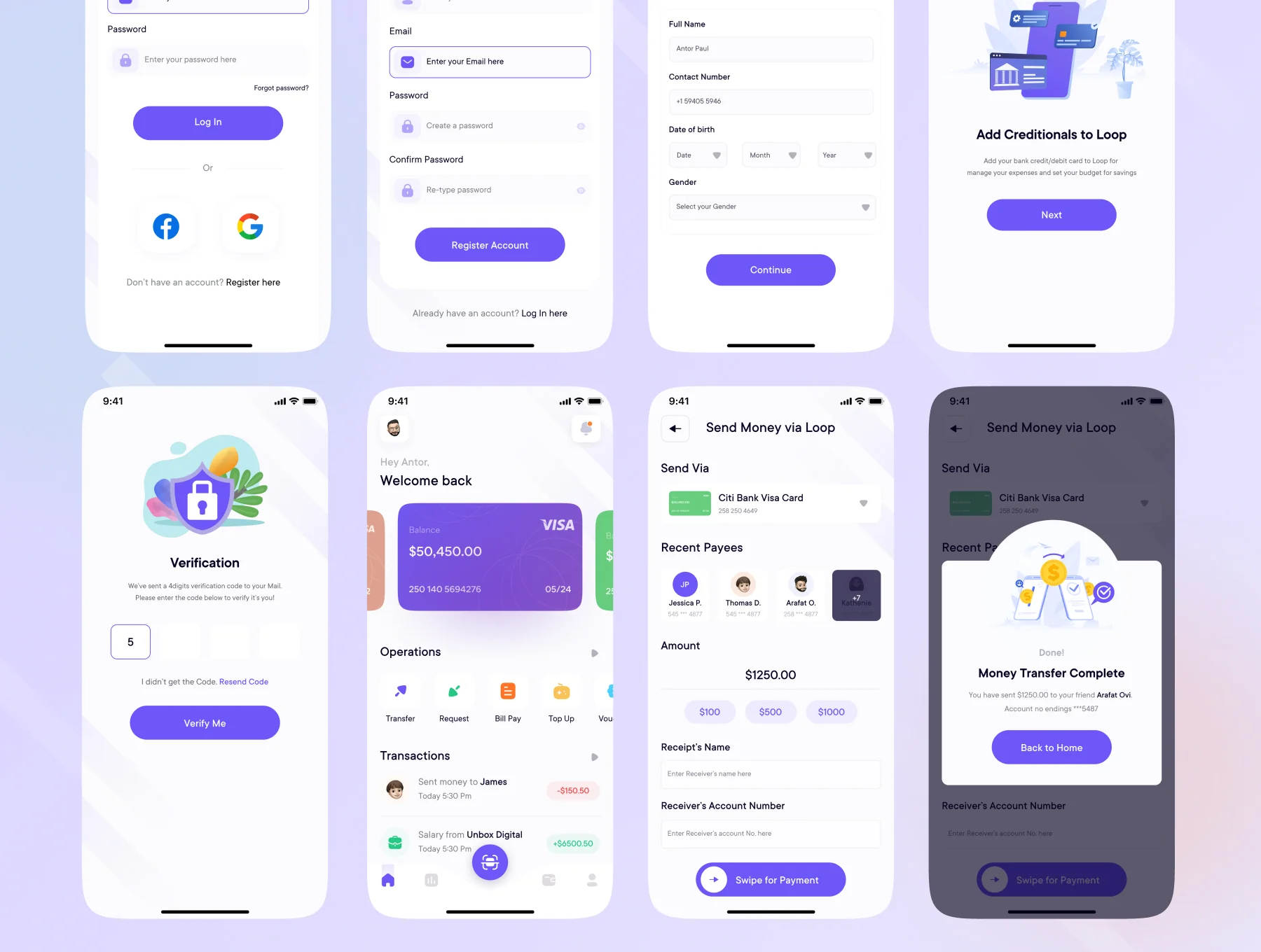 Loop || Wallet App UI Kit 7