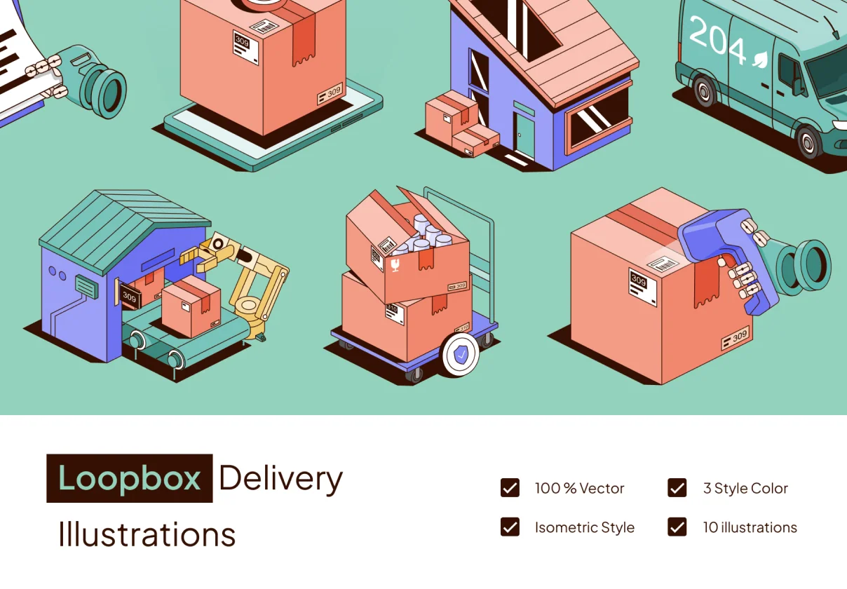 Loopbox - Delivery Illustrations Set