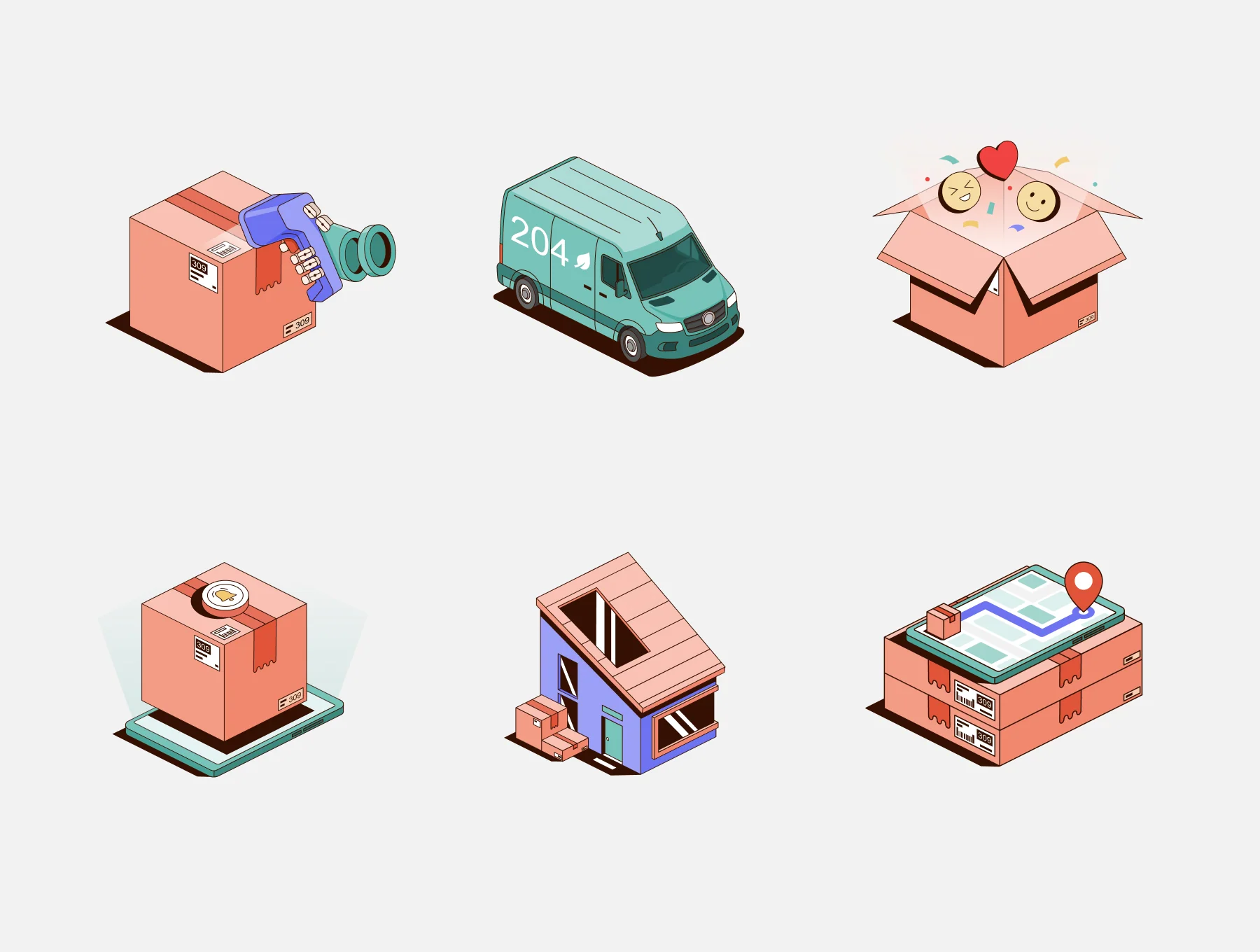 Loopbox - Delivery Illustrations Set 3