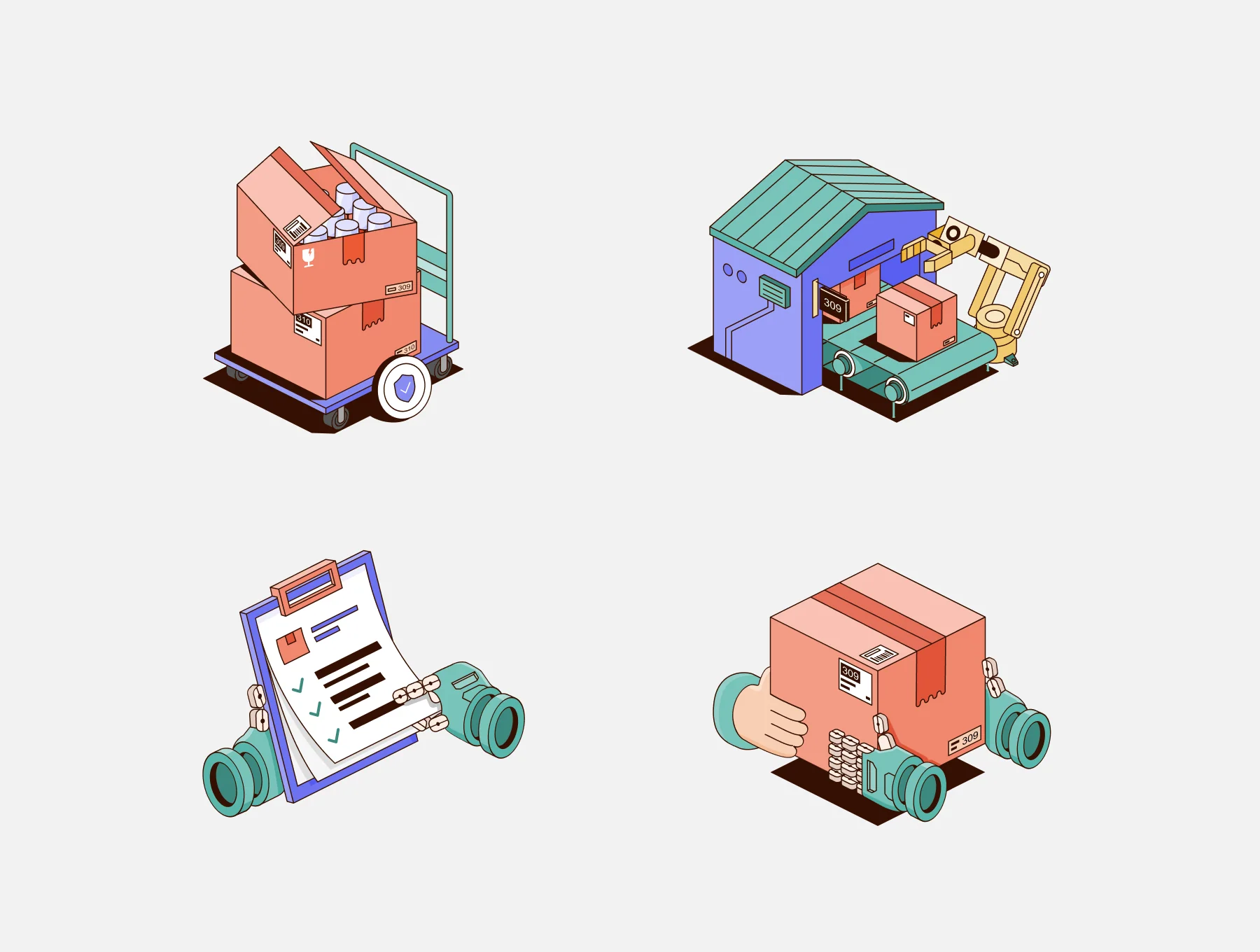 Loopbox - Delivery Illustrations Set 4