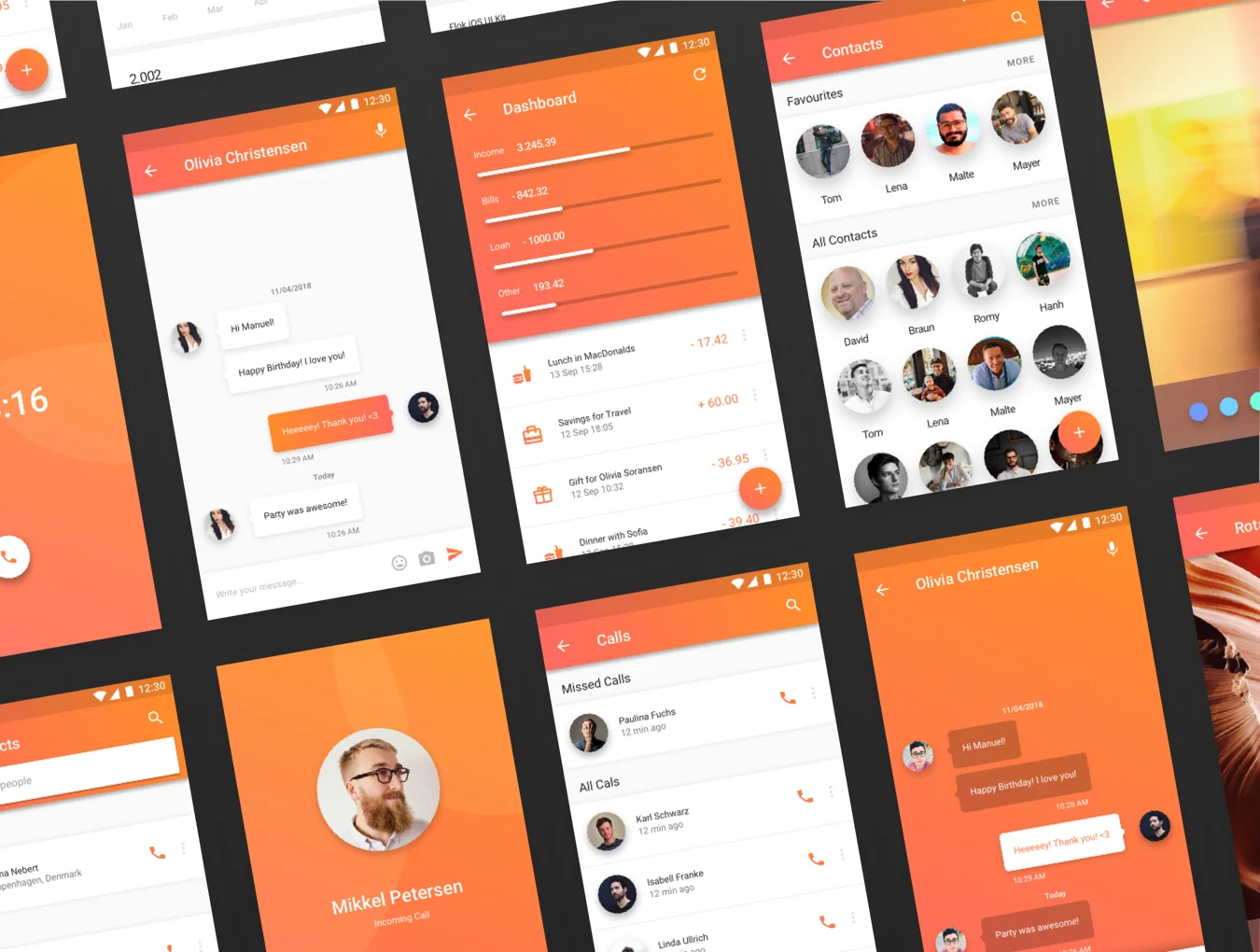Lora Material Design UI Kit 6