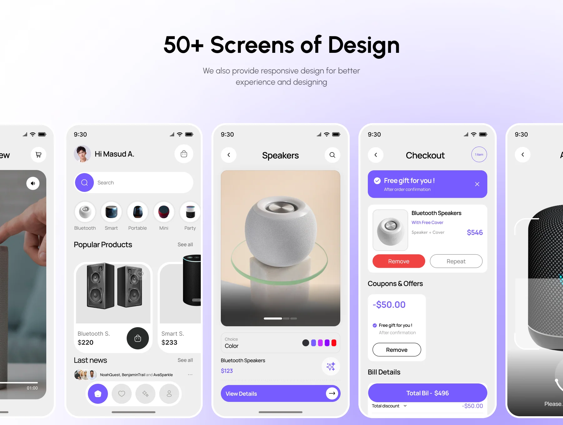 Loudify – Ecommerce Audio Streaming & Speaker App UI Kit 3