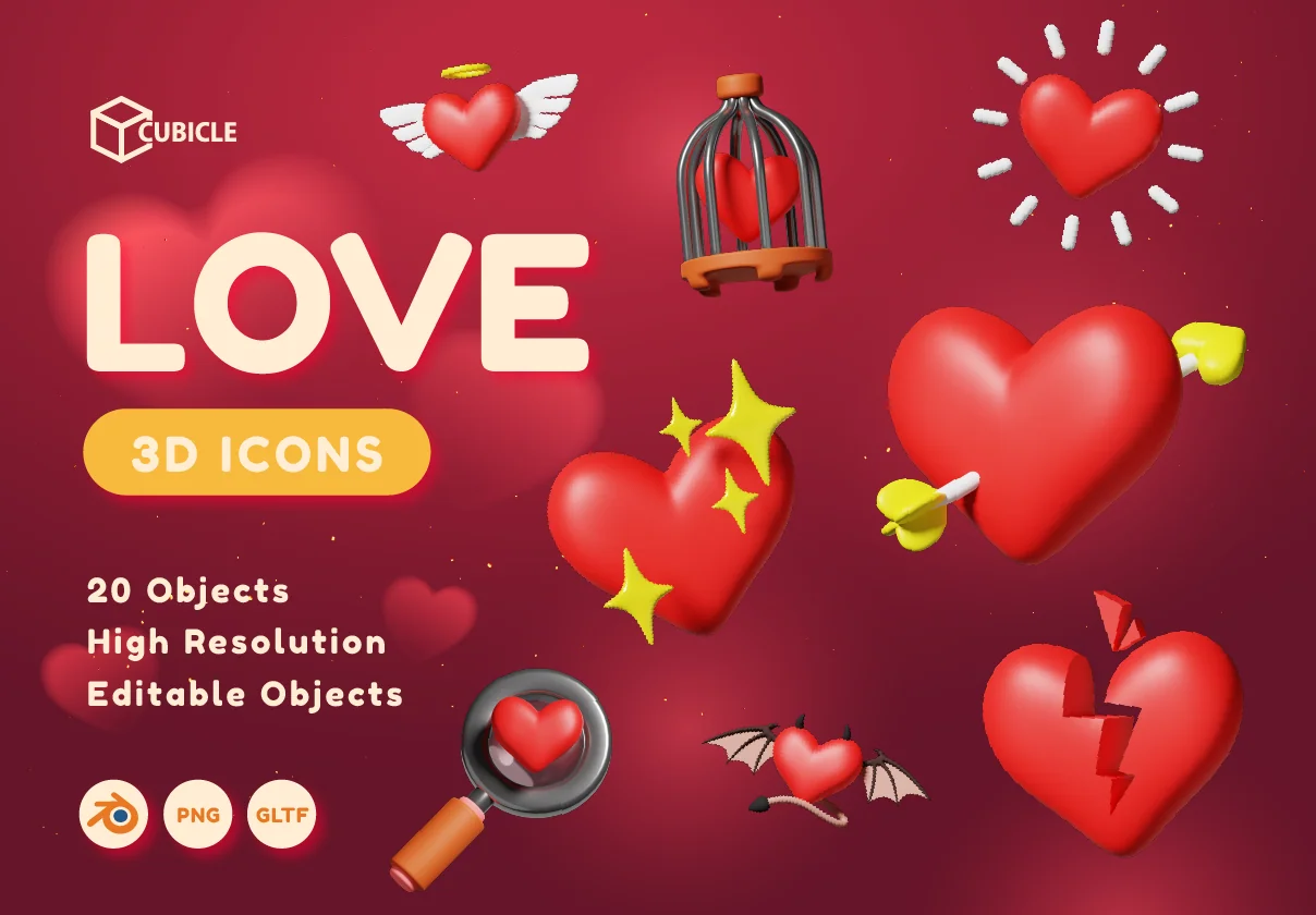 Love 3D Icon