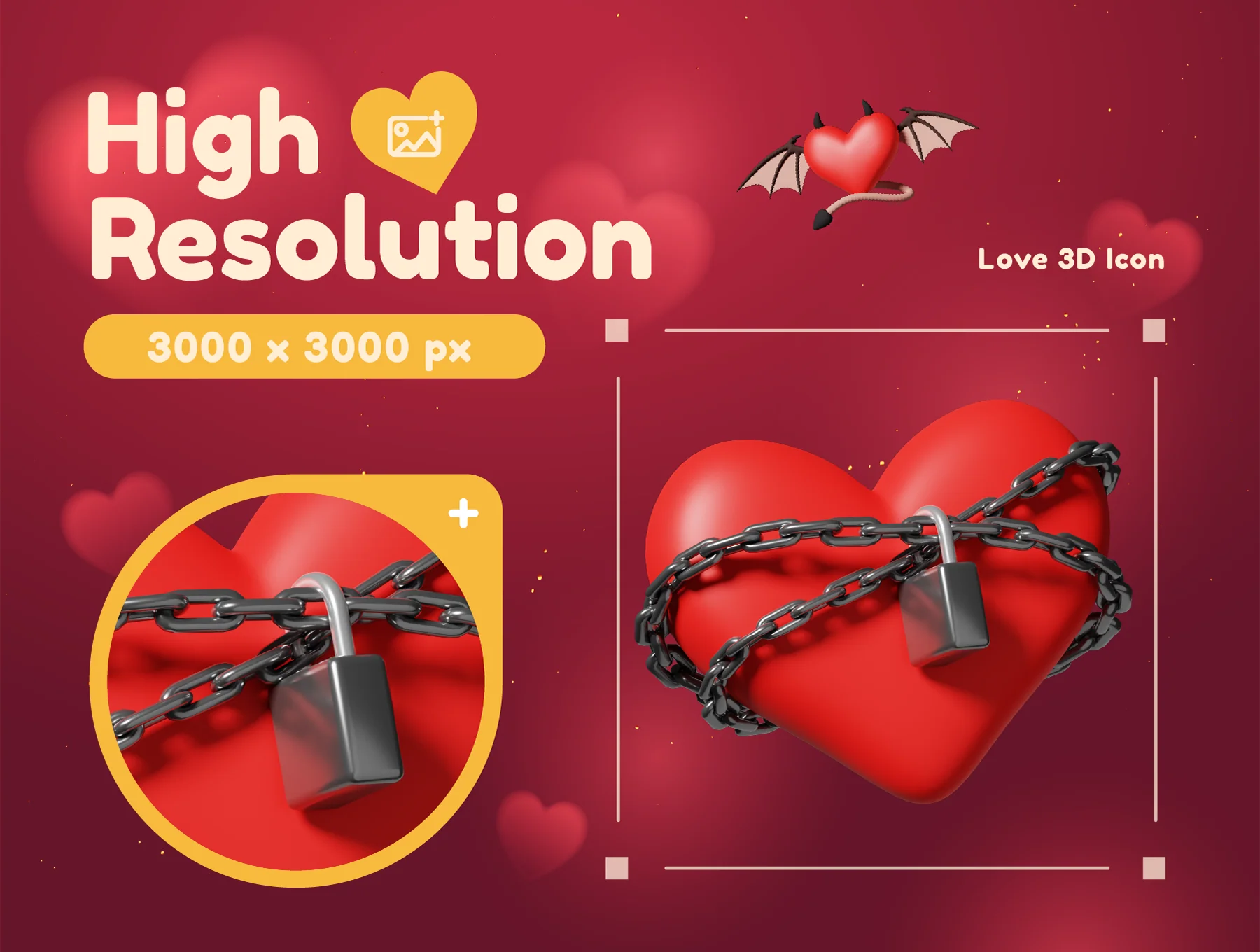 Love 3D Icon 4