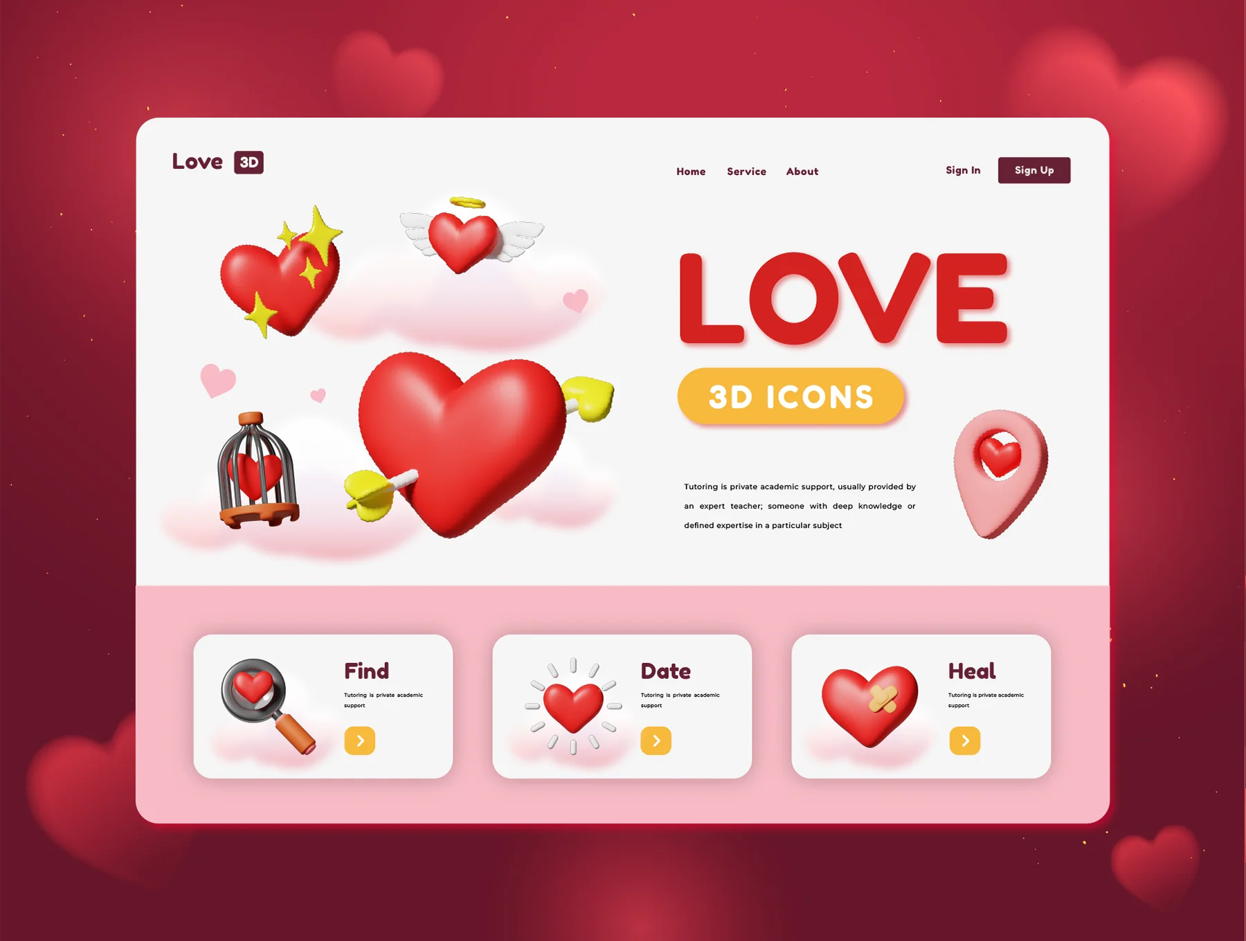 Love 3D Icon 5