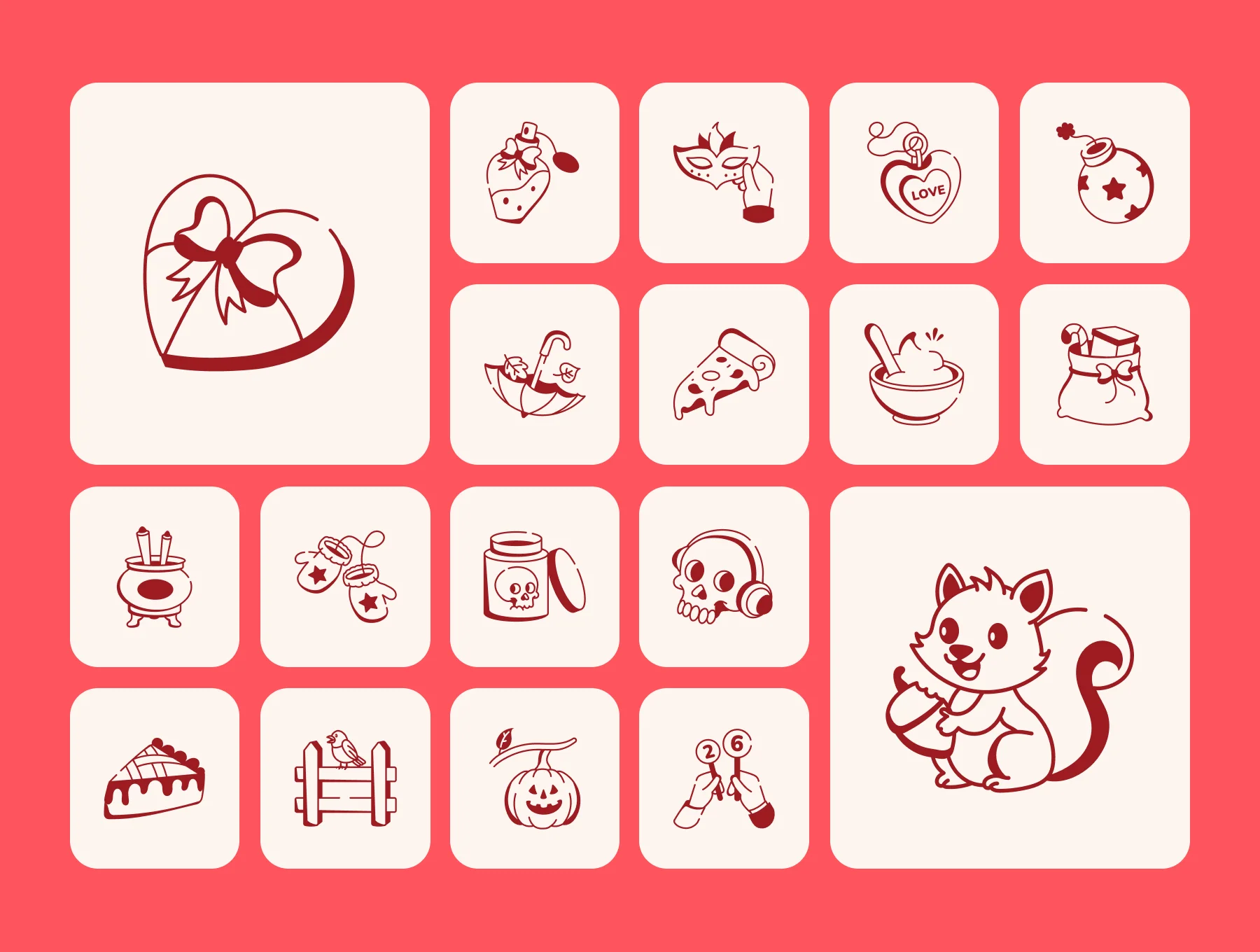 Love and Celebration Doodle Icons 7