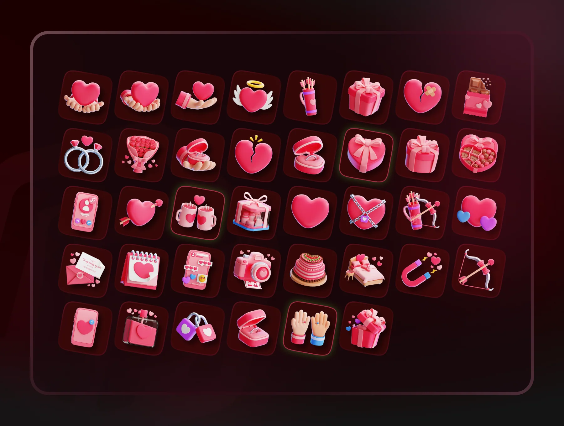 Love and Romance 3D Icon Set 2