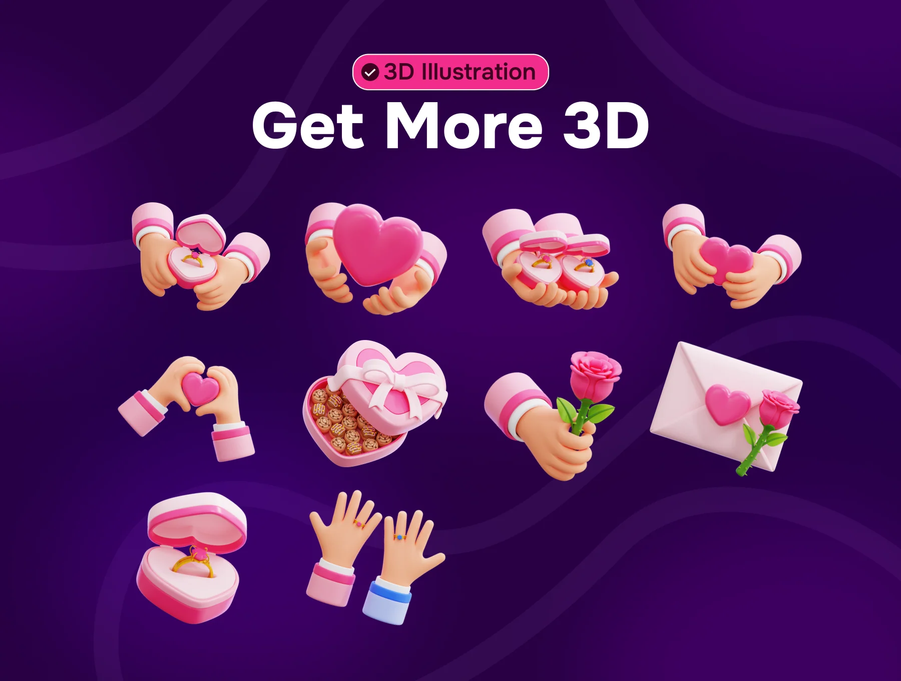 Love and Romance V2 3d Icon Set 4