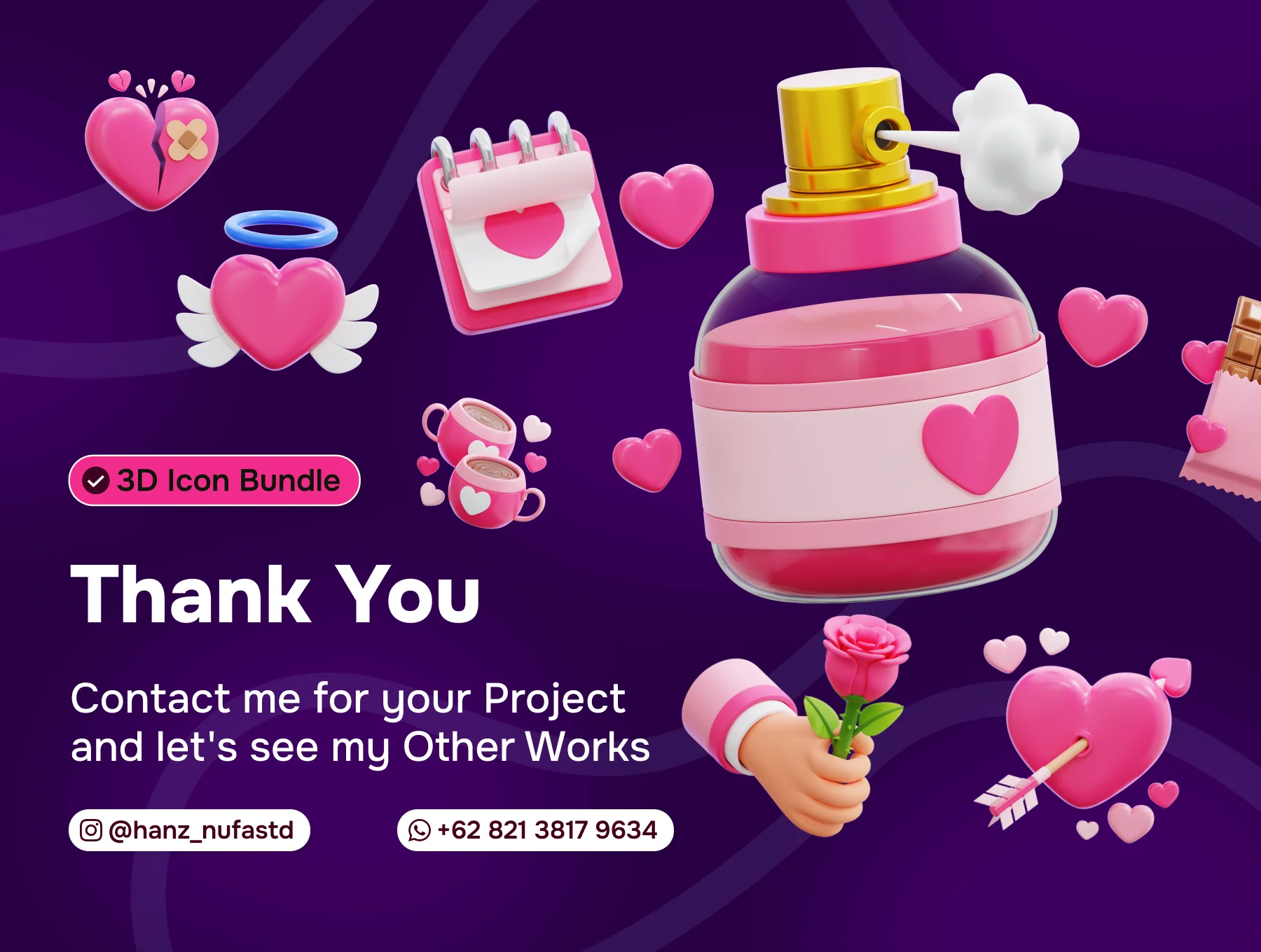 Love and Romance V2 3d Icon Set 6
