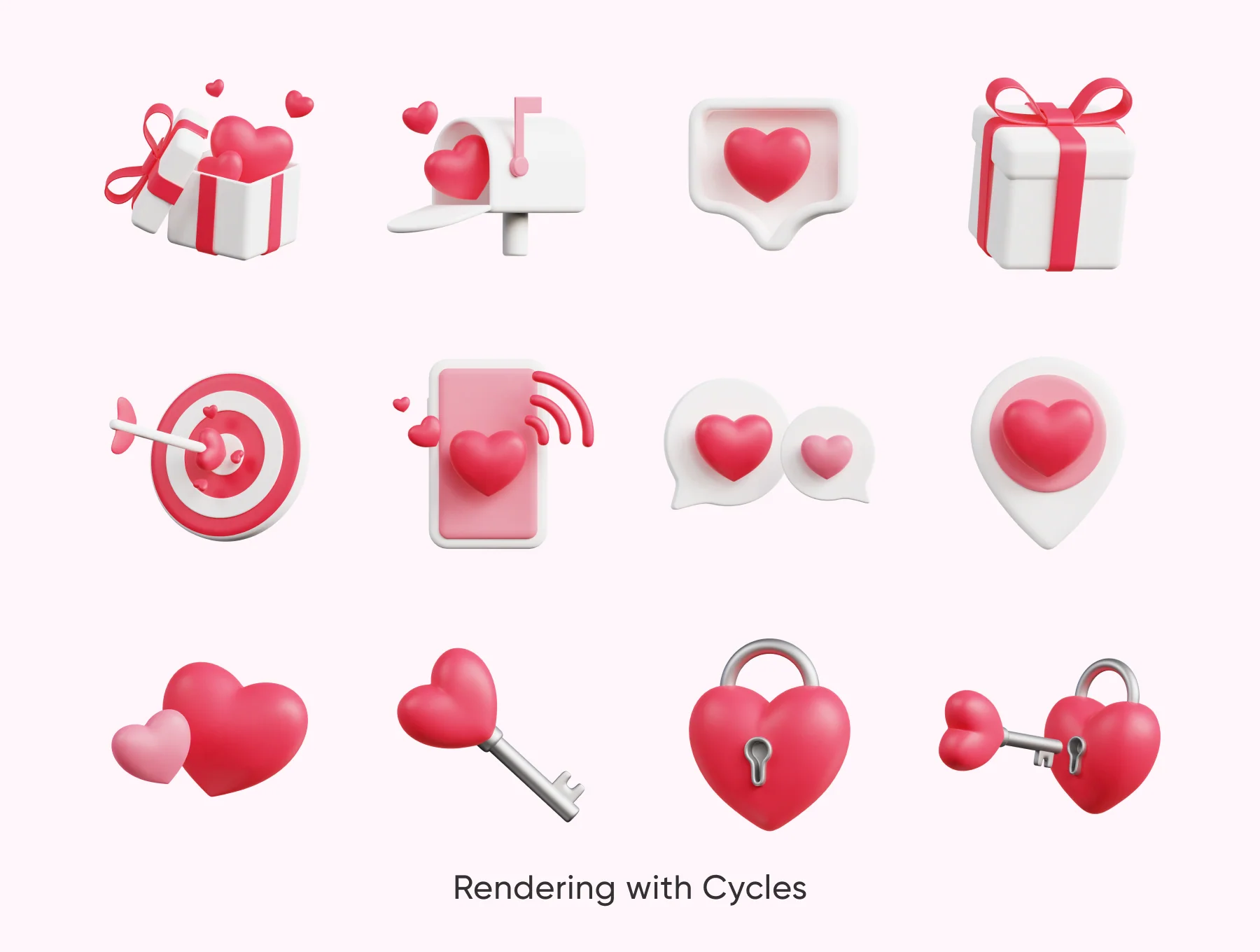 Love and Valentines Day 3d Icons Pack 5