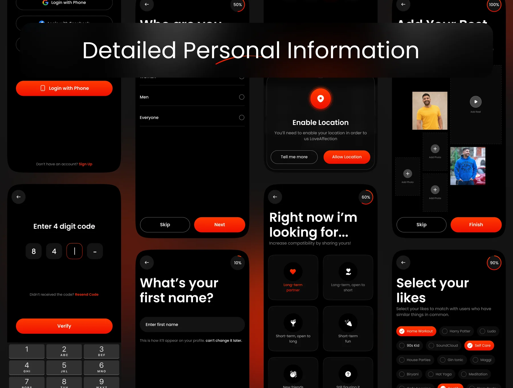 LoveAffection: Dating App UI Design Kit 4