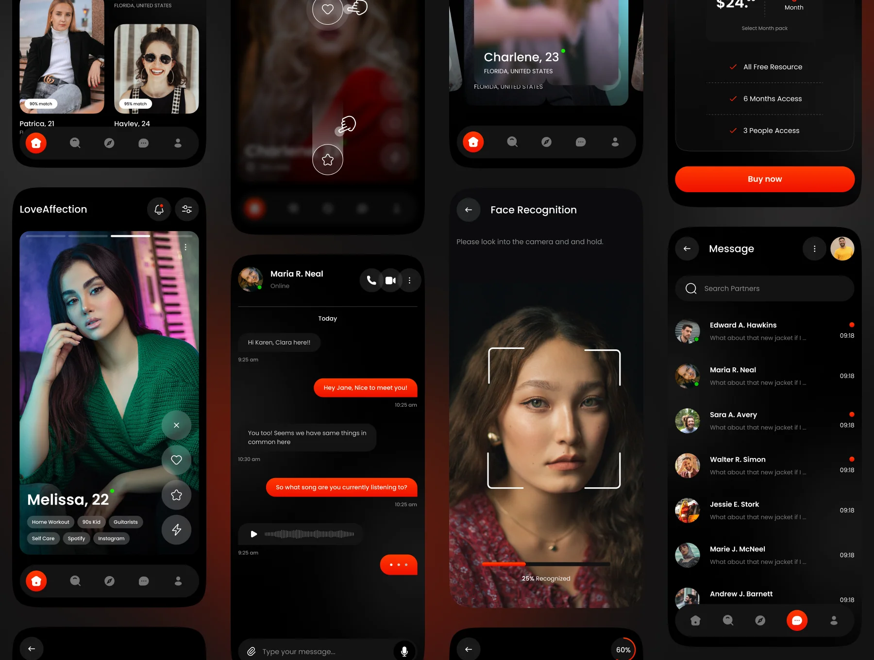 LoveAffection: Dating App UI Design Kit 7