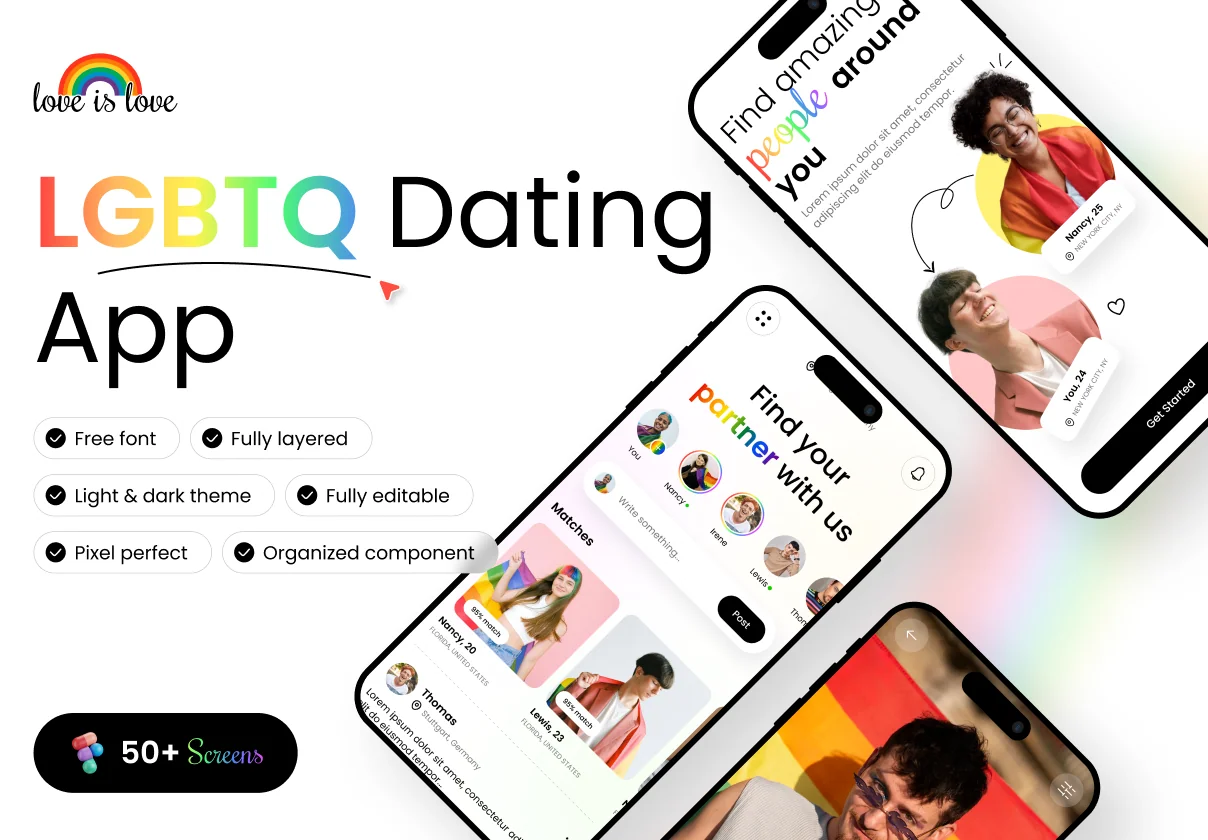 LoveisLove: LGBTQ+ Dating App UI Kit