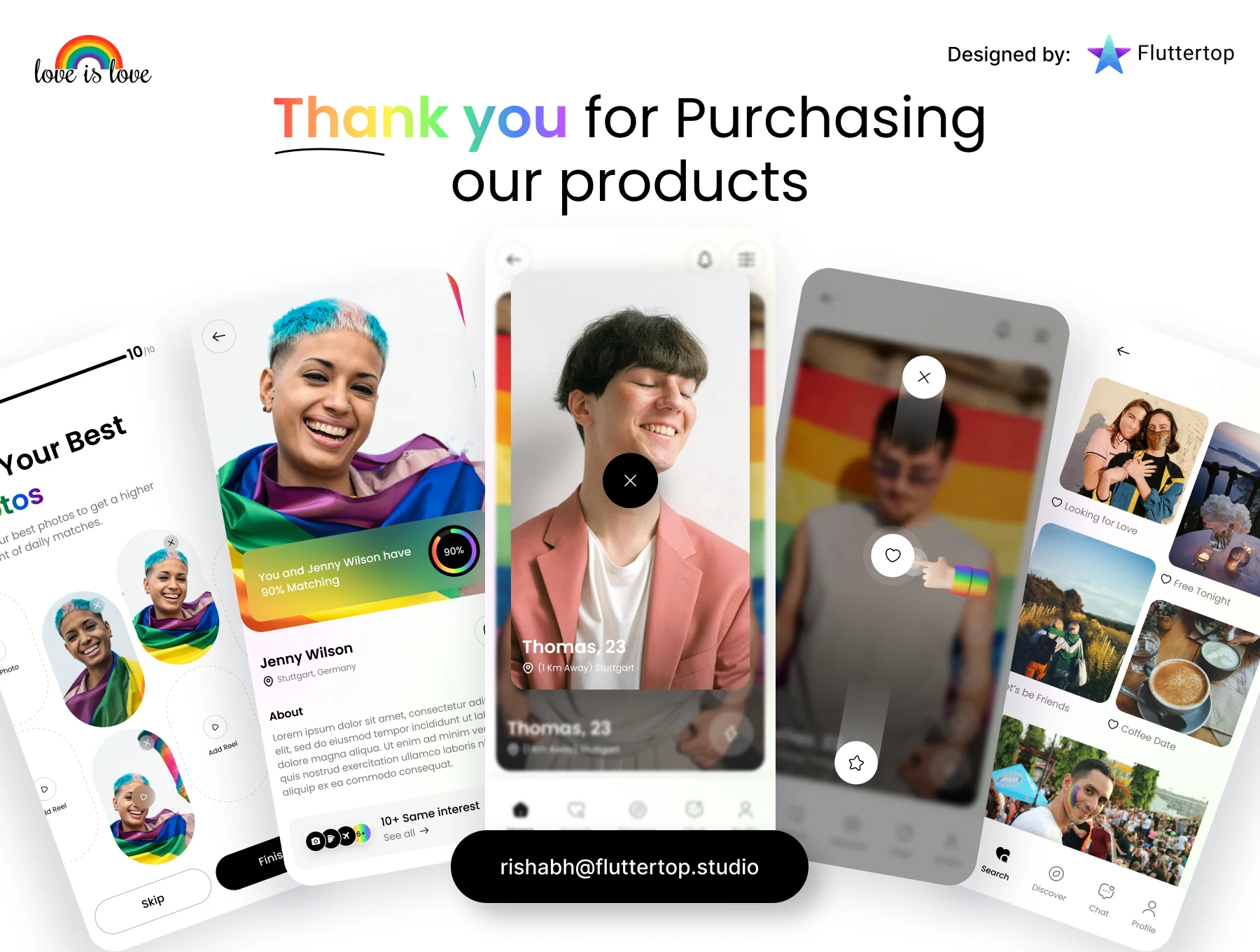 LoveisLove: LGBTQ+ Dating App UI Kit 8