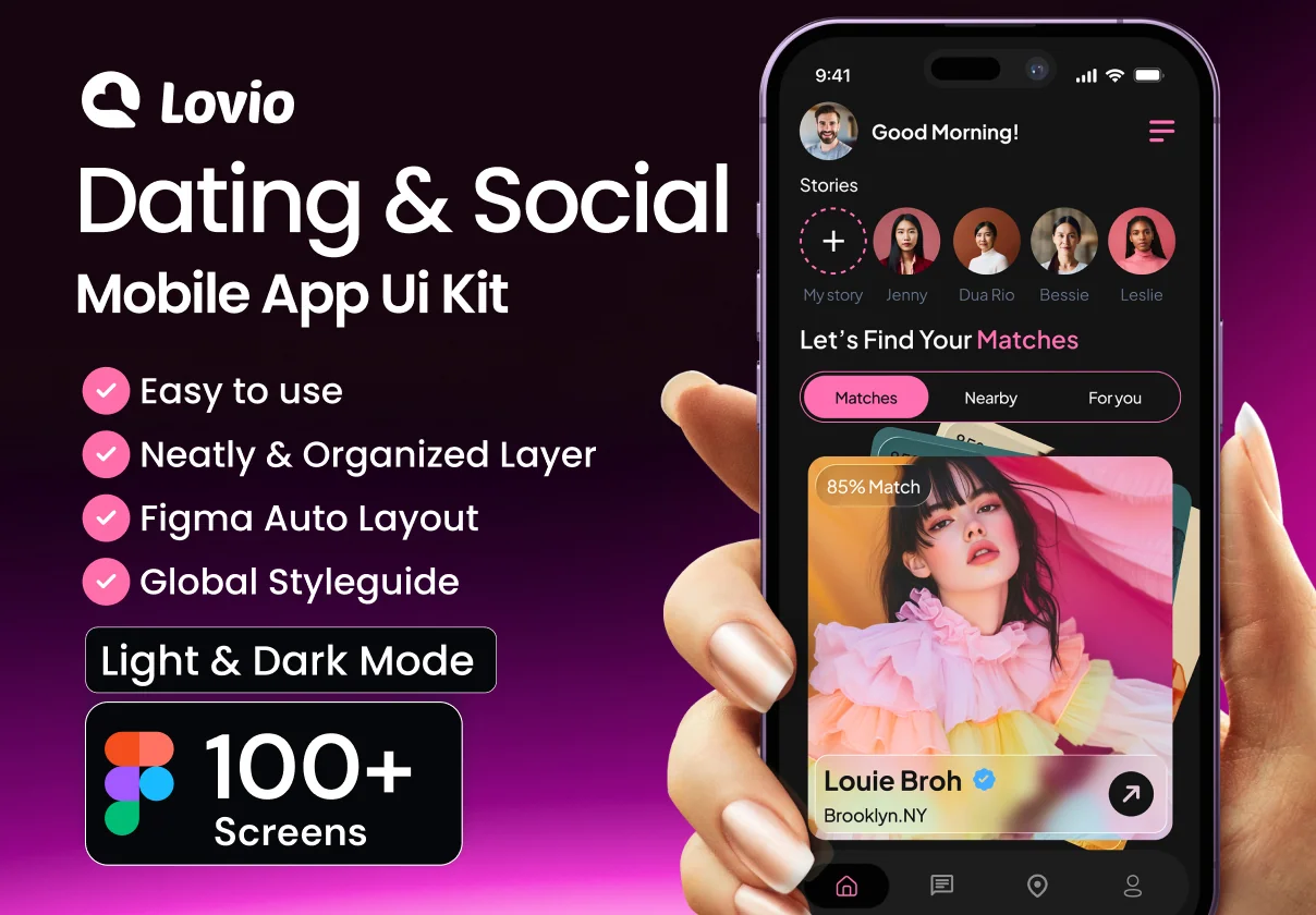 Lovio Dating & Social Mobile UI Kit