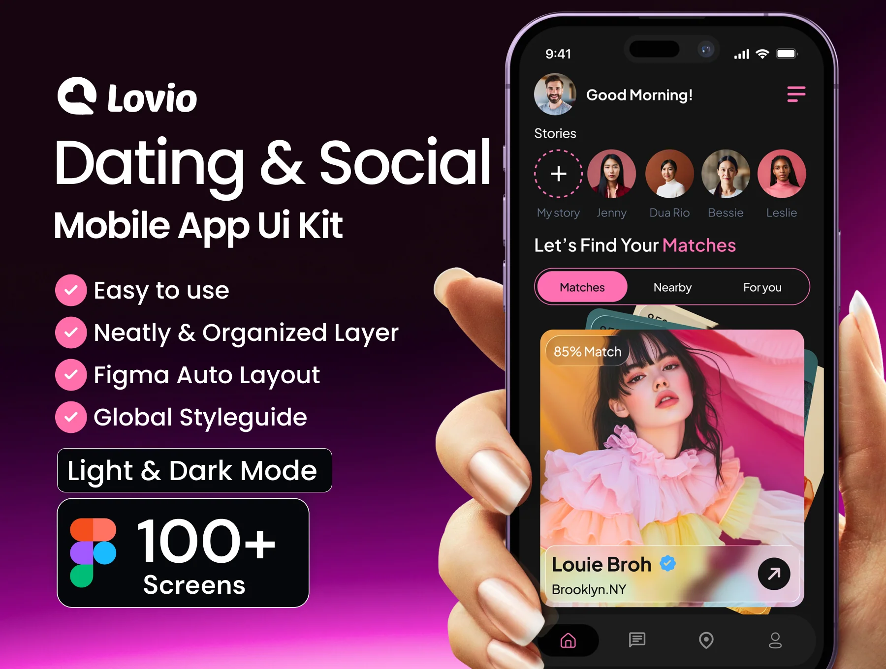 Lovio Dating & Social Mobile UI Kit
