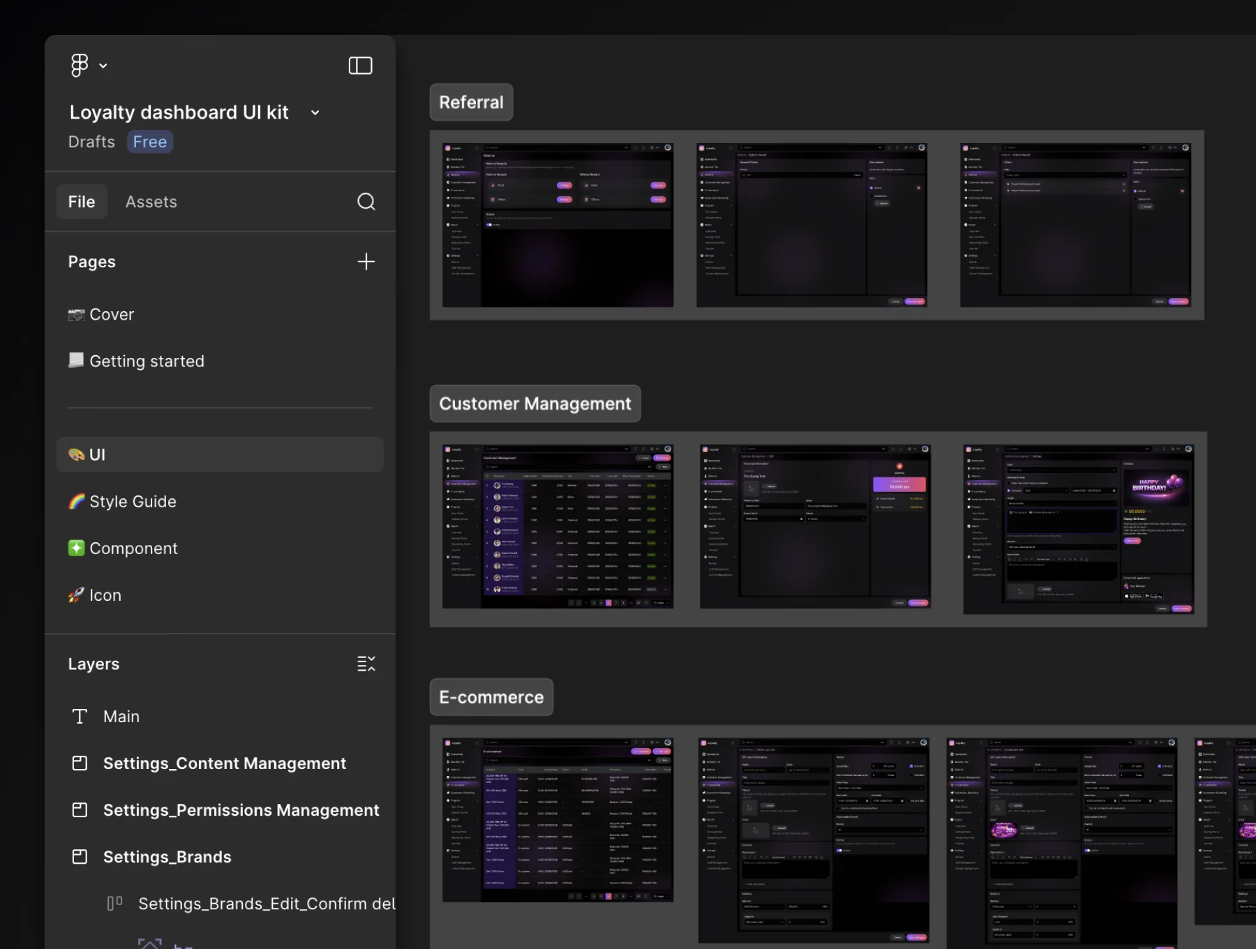 Loyalty Dashboard UI kit 2