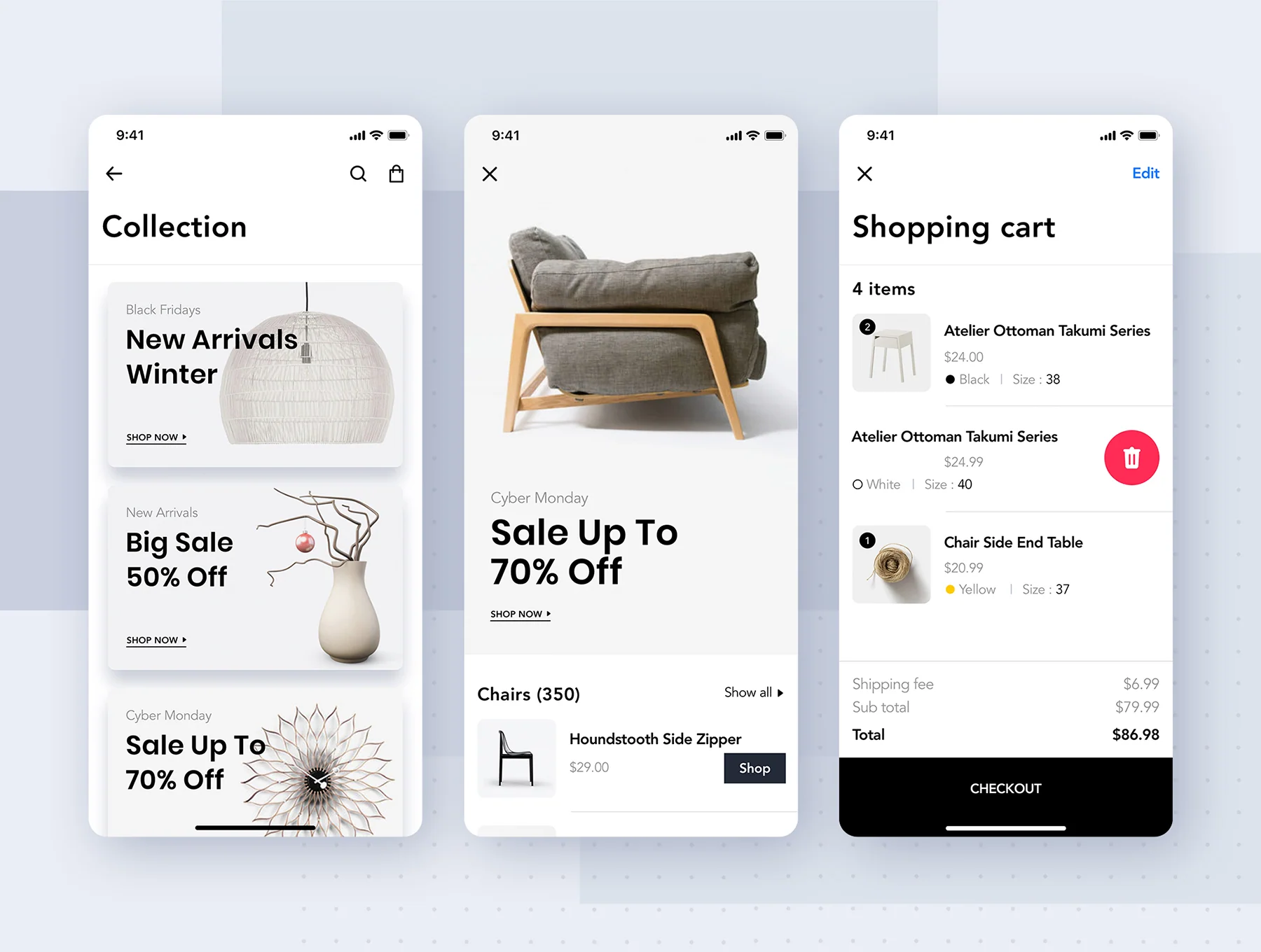 Loza - Furniture Shop App UI Kit 10
