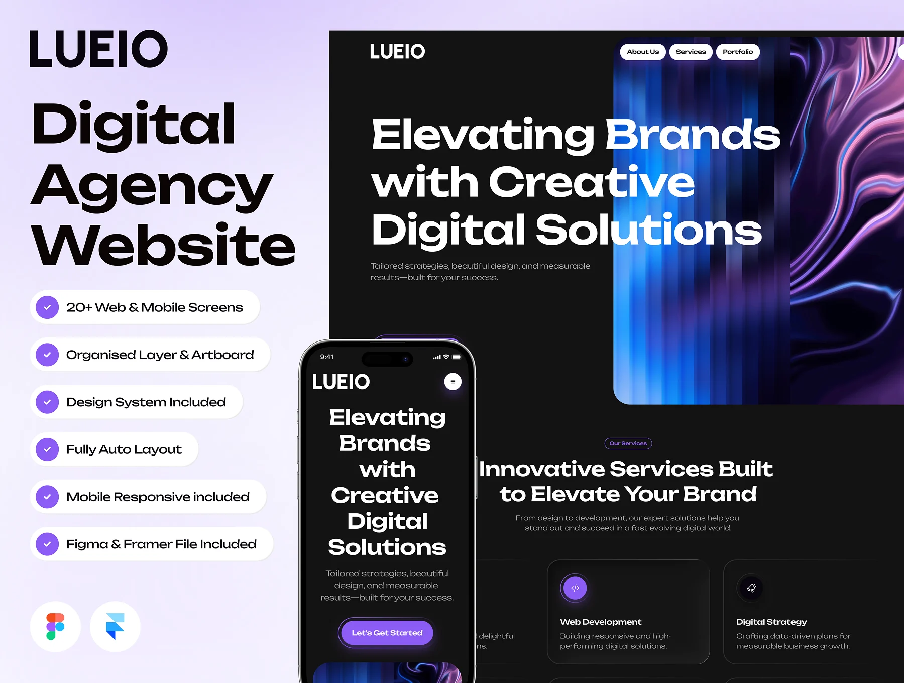 LUEIO - Digital Agency Website Framer Template