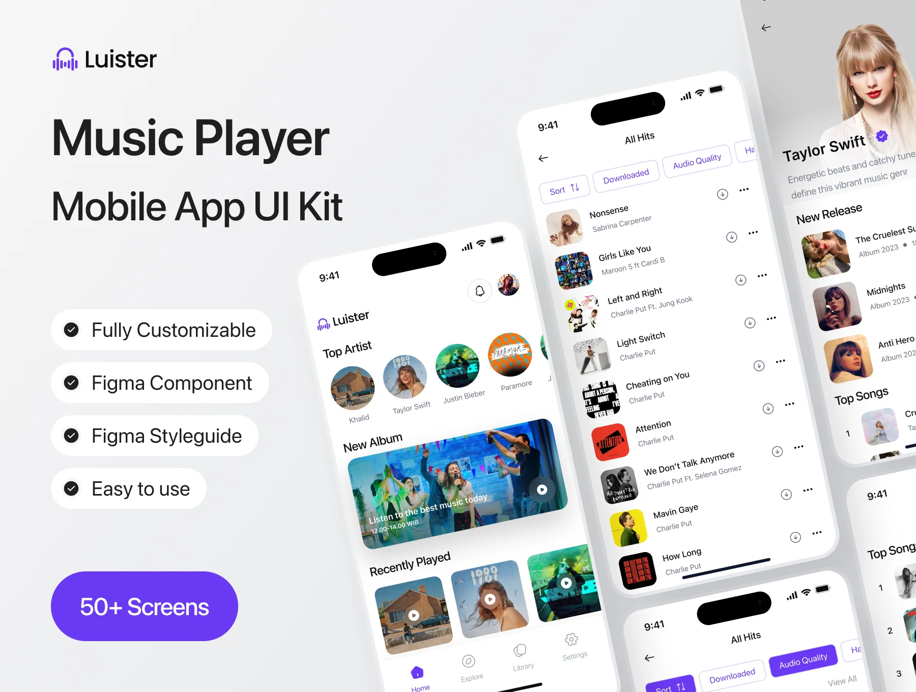 Luister - Music Player Mobile App UI Kit