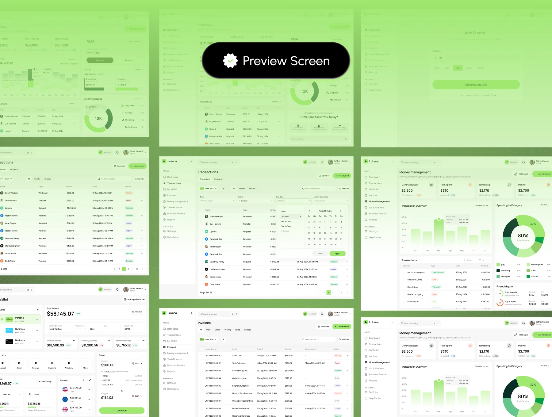 Lukana Finance — AI Personal Finance Dashboard UI Kit 4