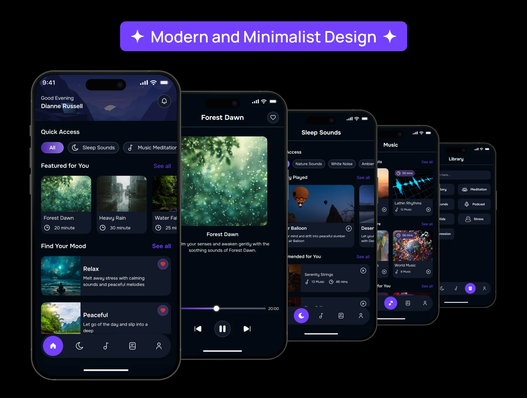 Luma Sleep Sounds & Meditation App UI Kit 3